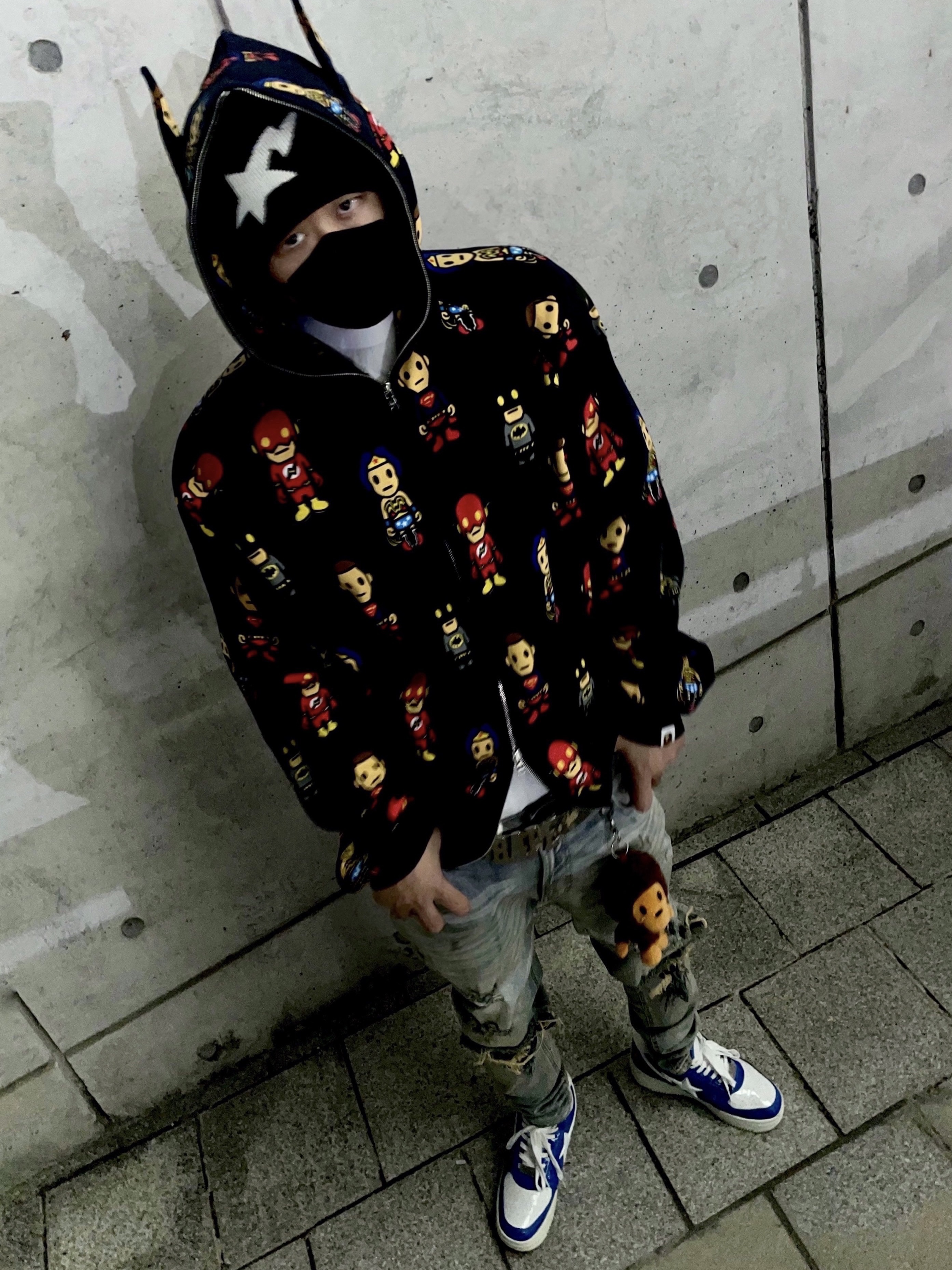 BAPE Bape Sta Low Color Block Shark Blue 착용 스타일