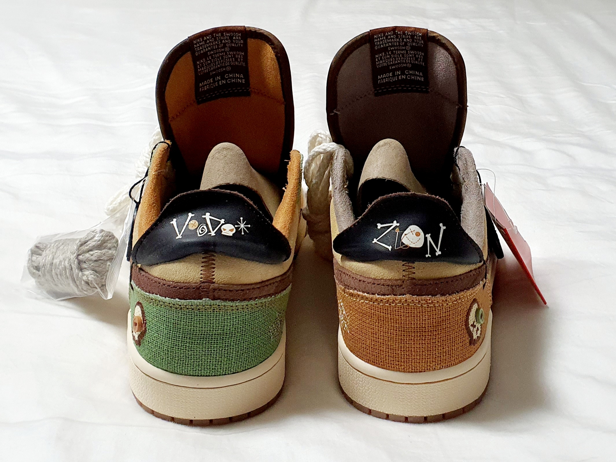 Jordan 1 x Zion Williamson Retro Low OG Flax and Oil Green 착용 스타일 - 1