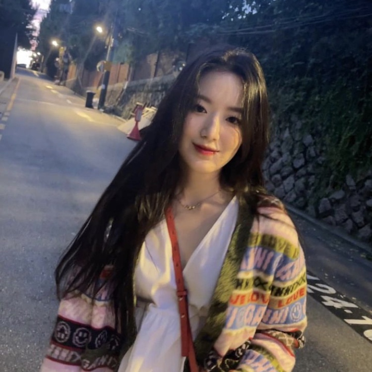 (W) Ganni Graphic Cardigan Multicolour 착용 스타일 - 1