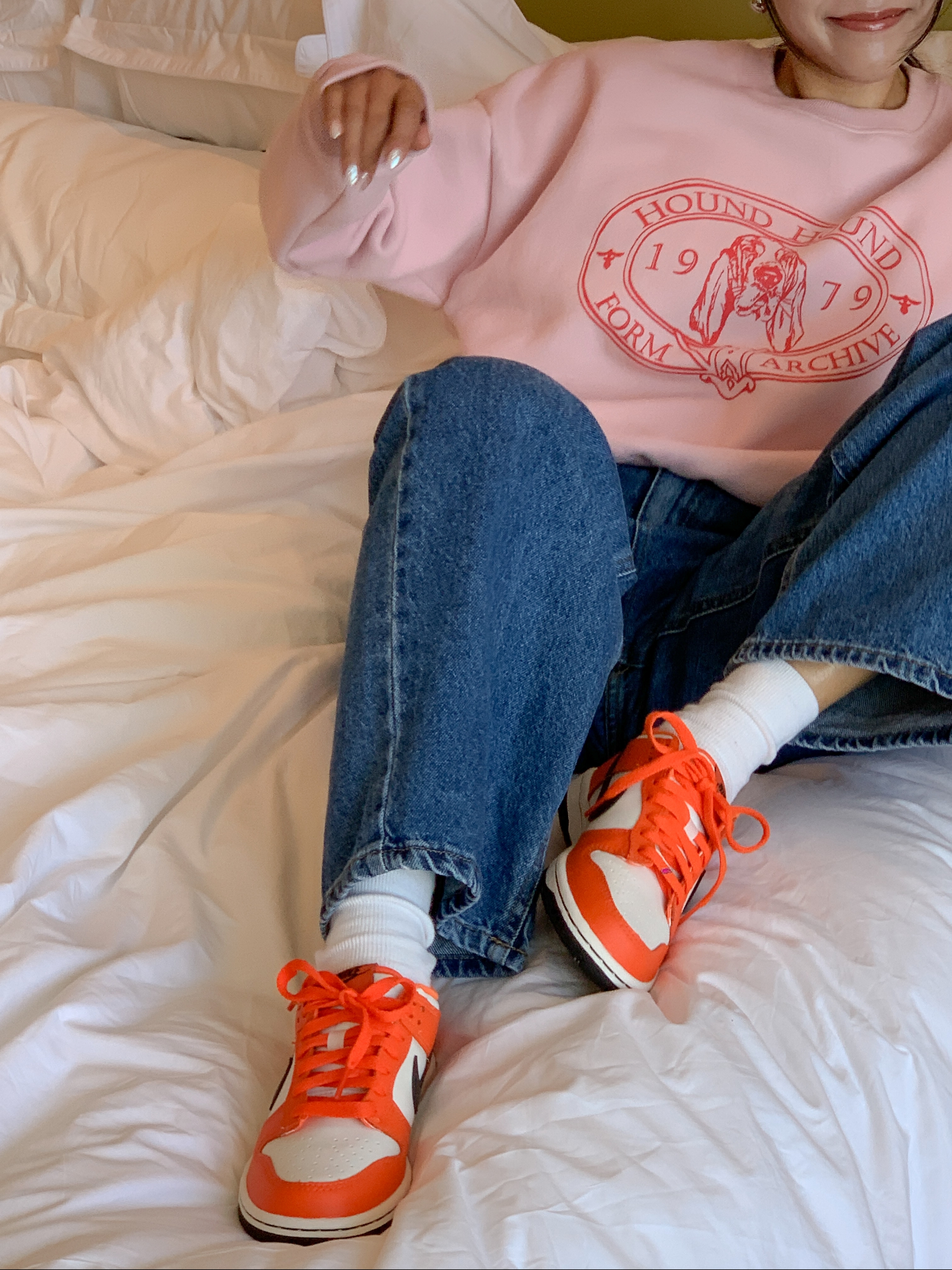 (GS) Nike Dunk Low Safety Orange, (PS) Nike Dunk Low Safety Orange 착용 스타일 - 2
