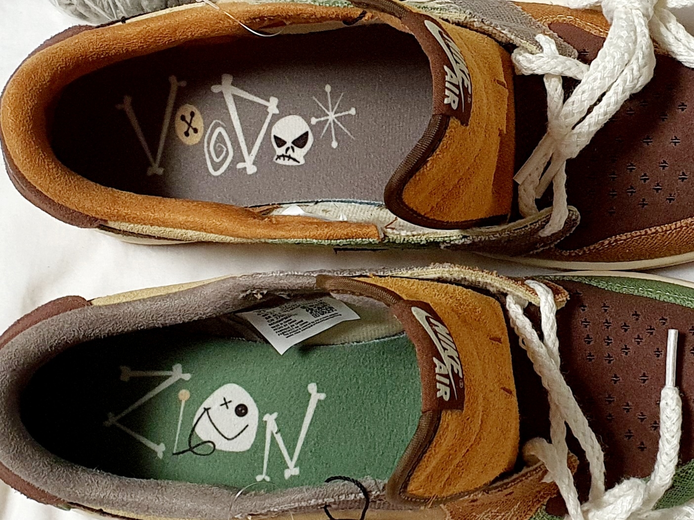 Jordan 1 x Zion Williamson Retro Low OG Flax and Oil Green 착용 스타일 - 3