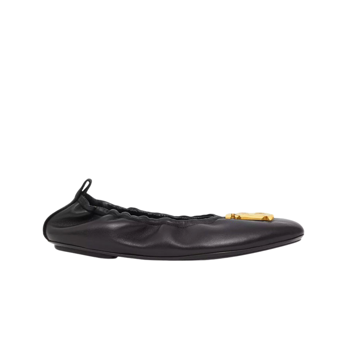 (W) 버버리 모노그램 모티프 레더 발레리나 블랙((W) Burberry Monogram Motif Leather Ballerina Black) - 1