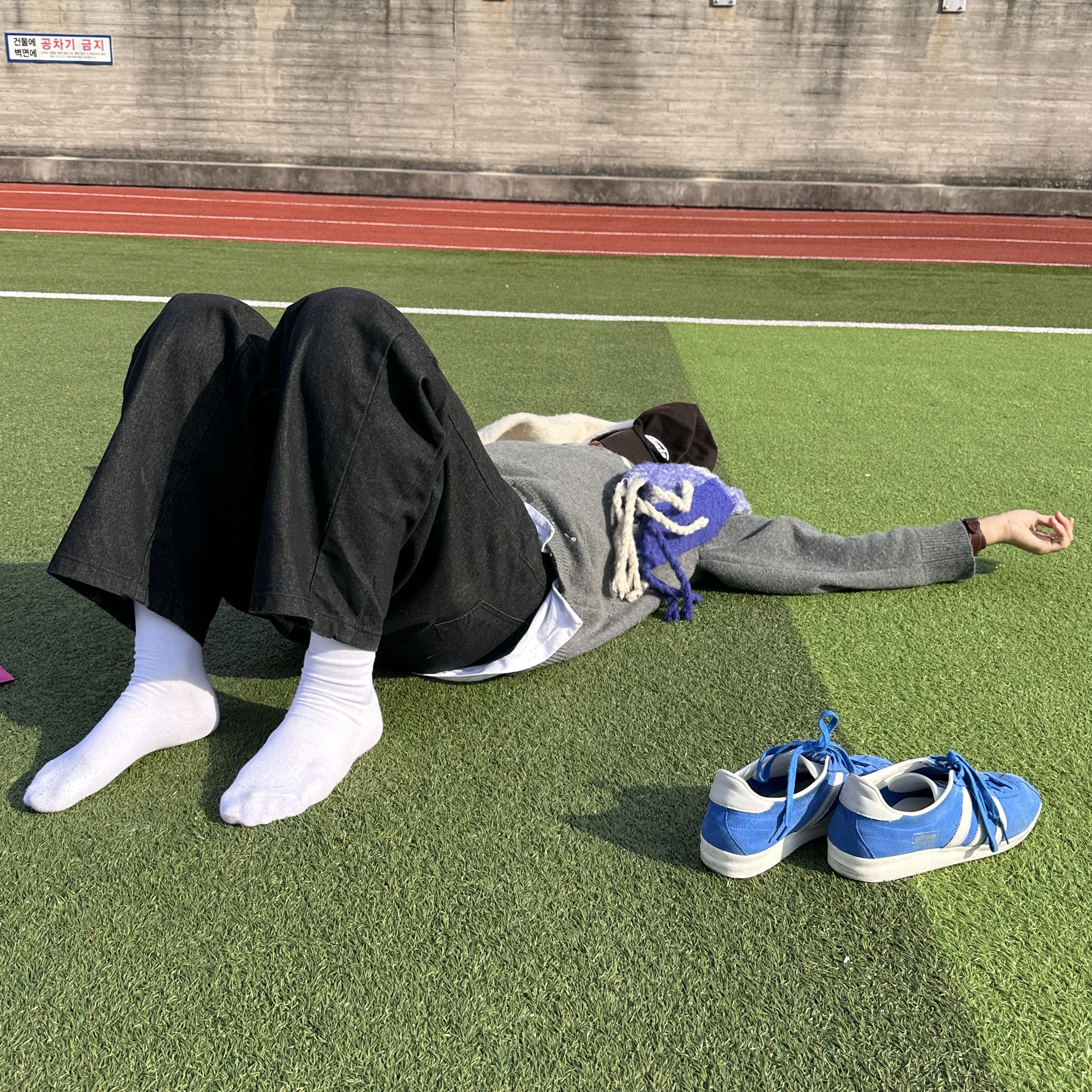 Adidas Gazelle ADV Blue Bird 착용 스타일