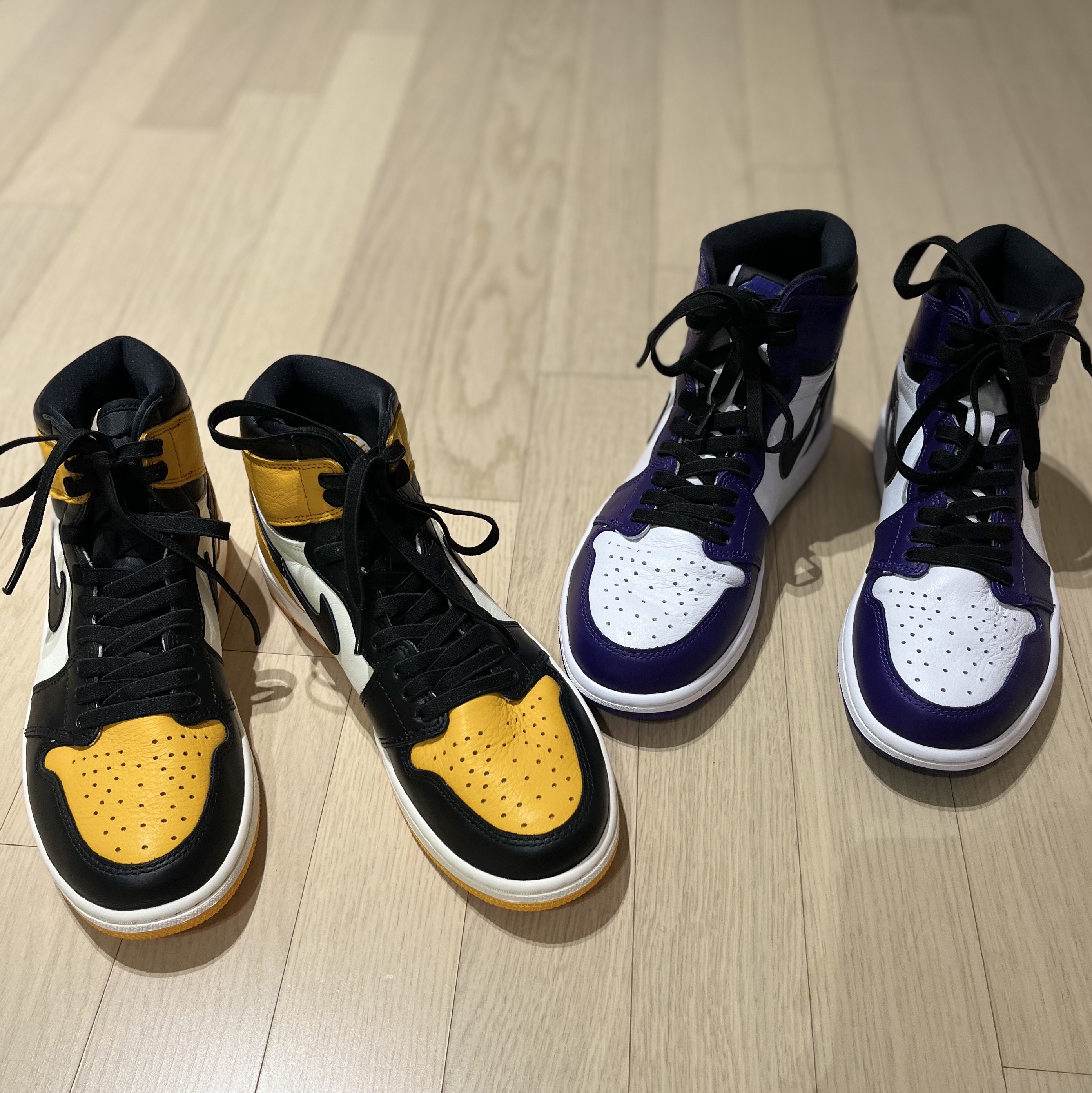 Jordan 1 Retro High OG Taxi, Jordan 1 Retro High OG Court Purple 2020 착용 스타일 - 3