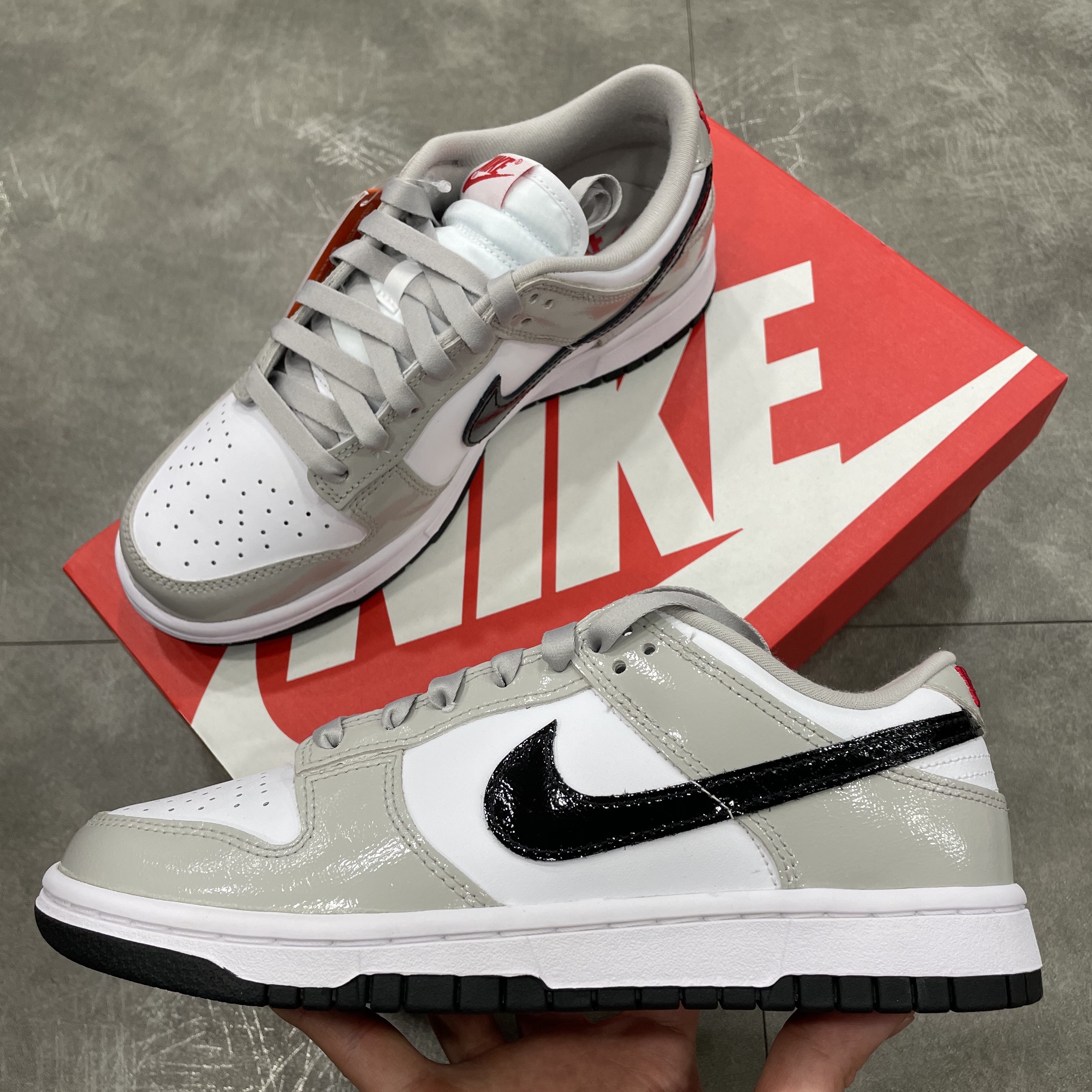 (W) Nike Dunk Low Essential Light Iron Ore Black 착용 스타일