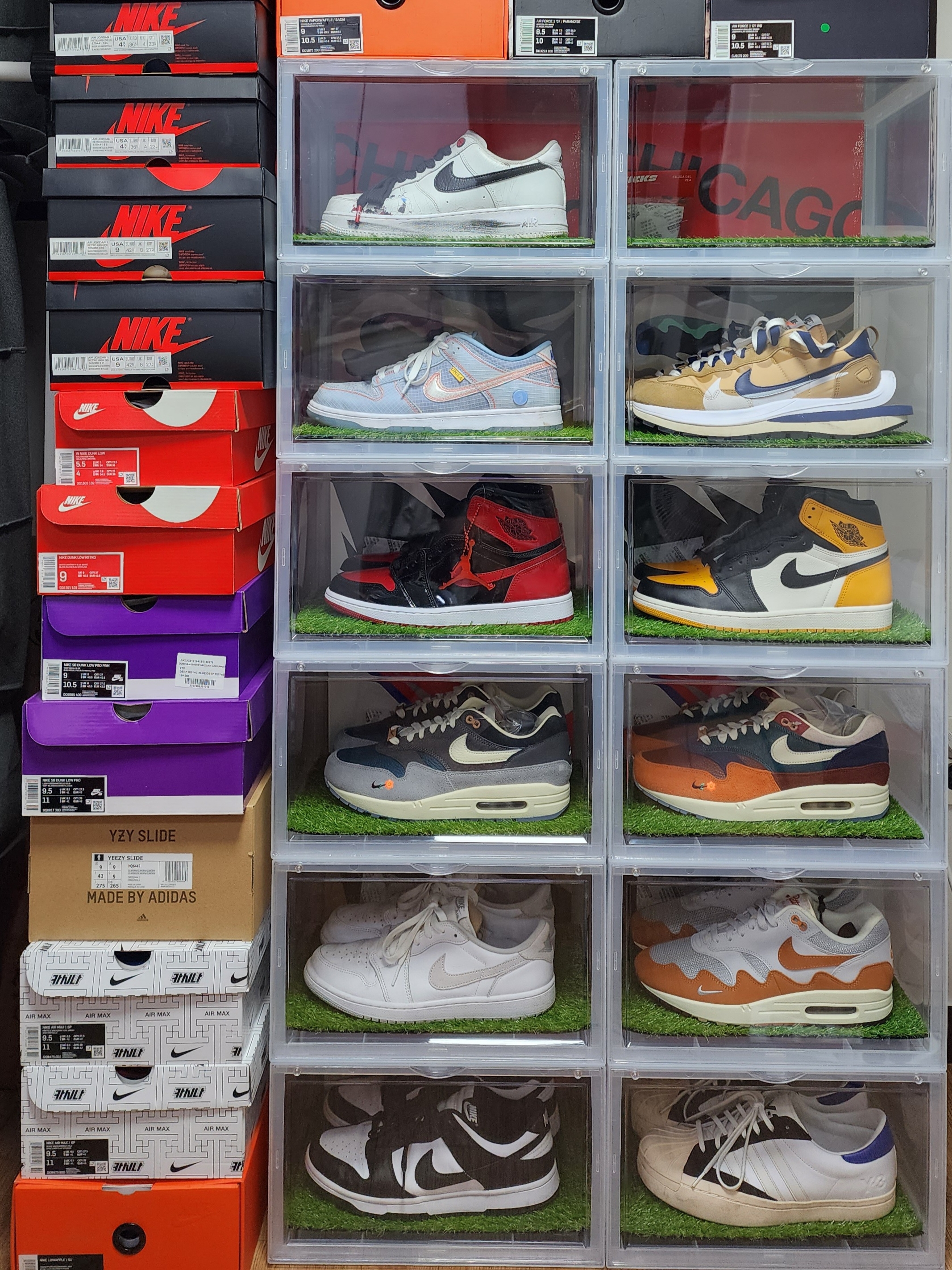 Nike x Peaceminusone Air Force 1 Low Para-Noise 2.0, Nike x Union Dunk Low Passport Pack Argon 착용 스타일