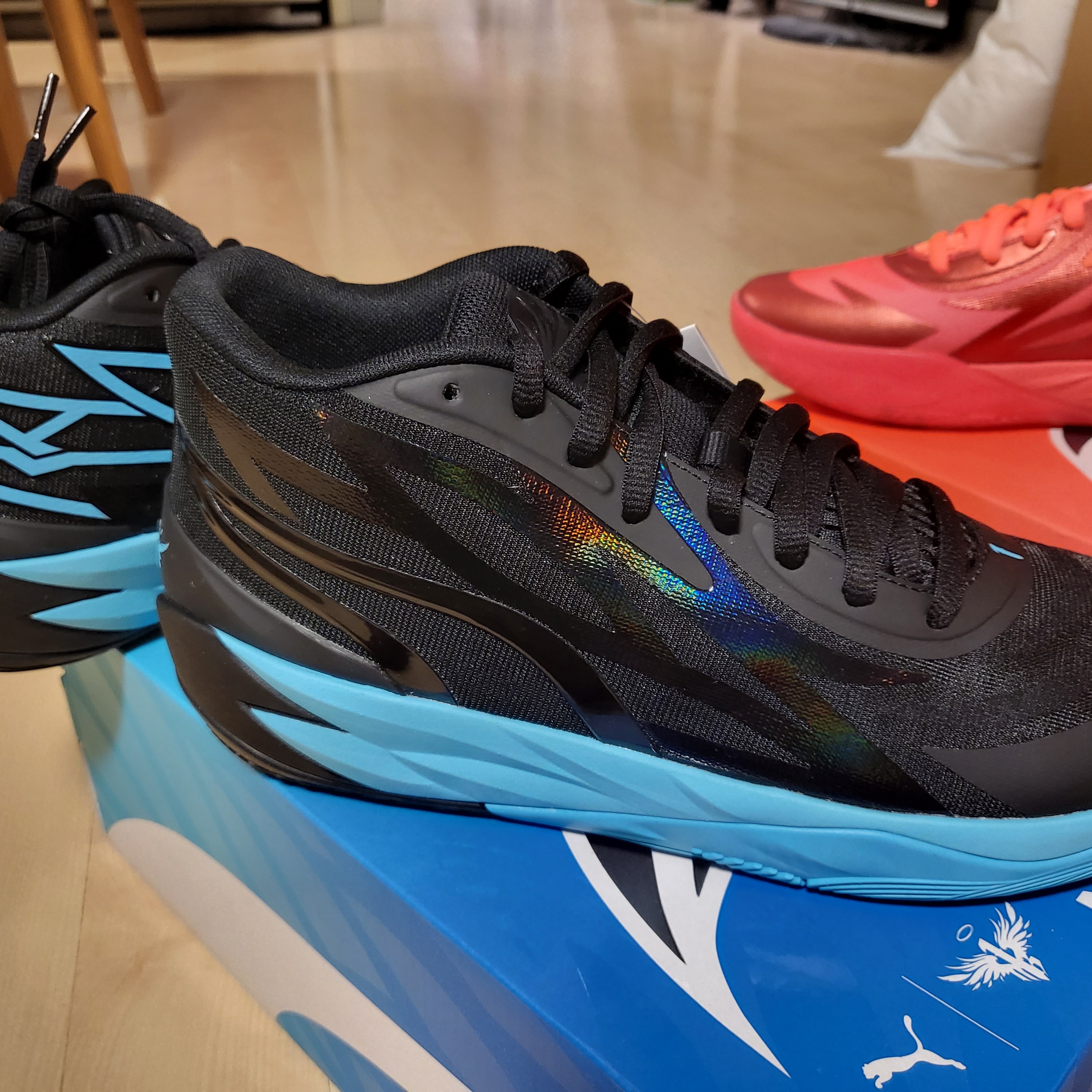 Puma x Rick & Morty MB.01 Jasmine Green Energy Rose, Puma MB.02 Lamelo Ball Fiery Coral 착용 스타일 - 4