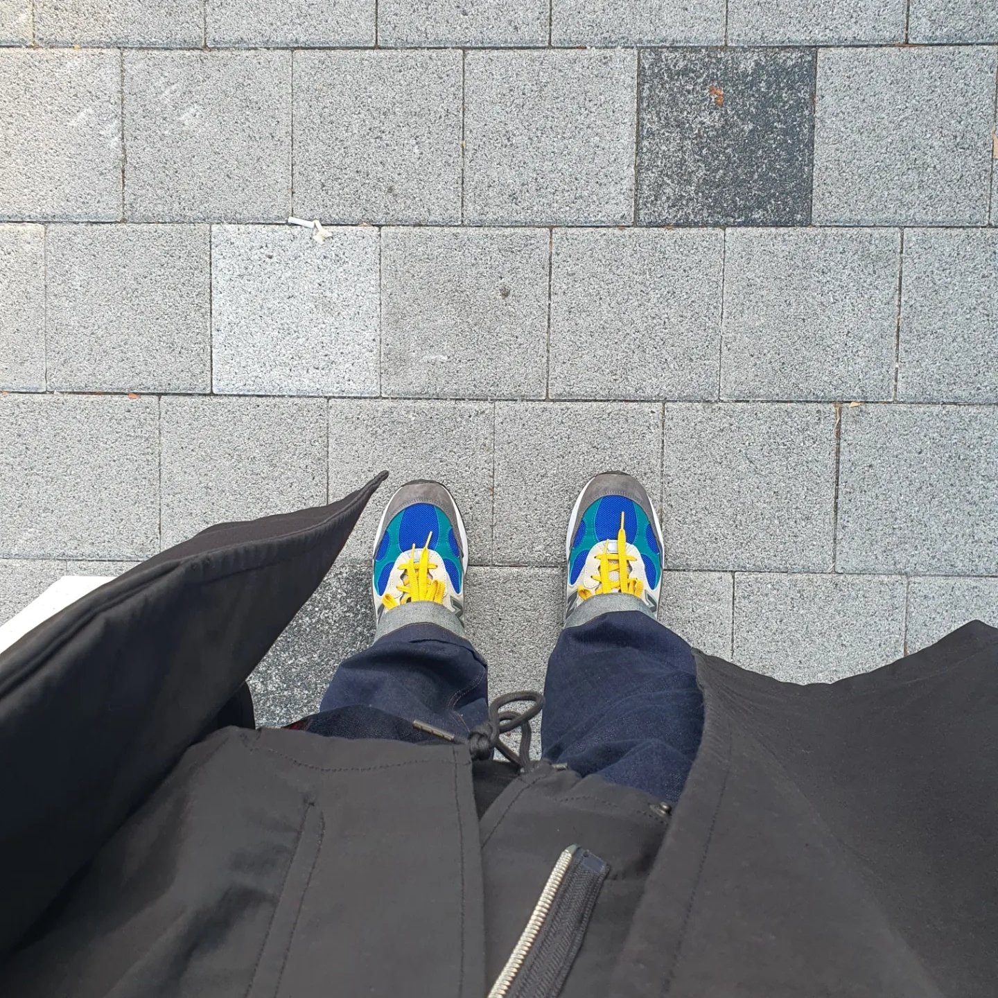 New Balance x Billy's 992 Made in USA Grey Blue Teal 착용 스타일 - 4