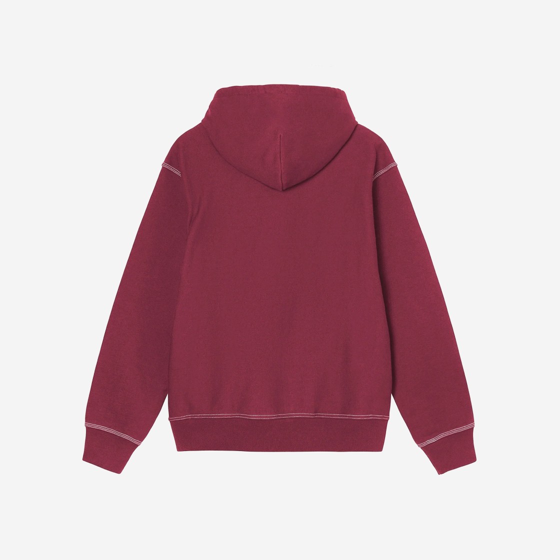 Stussy Contrast Stitch Label Hoodie Berry 상세 이미지 2