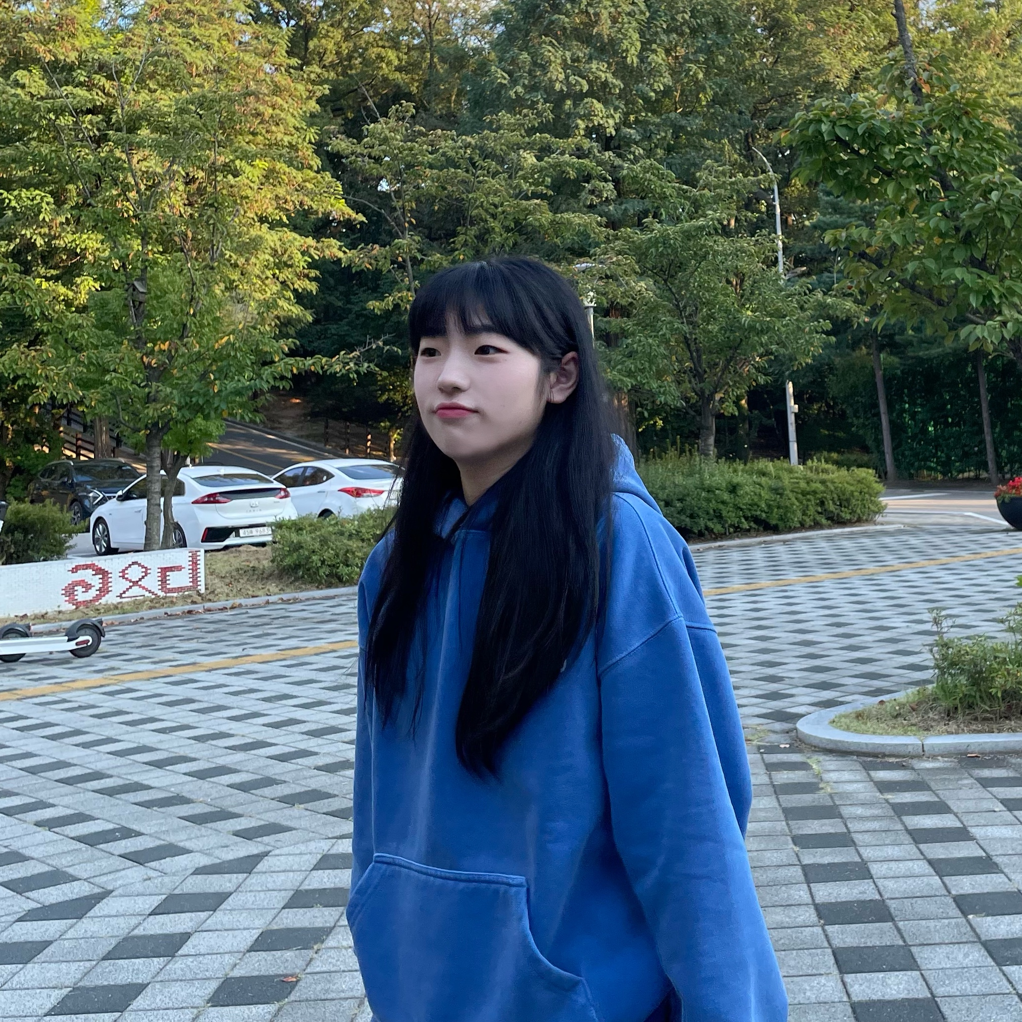 IAB Studio Pigment Hoodie Royal Blue - 22FW, (W) Jordan 1 Mid Sail and Worn Blue 착용 스타일 - 4