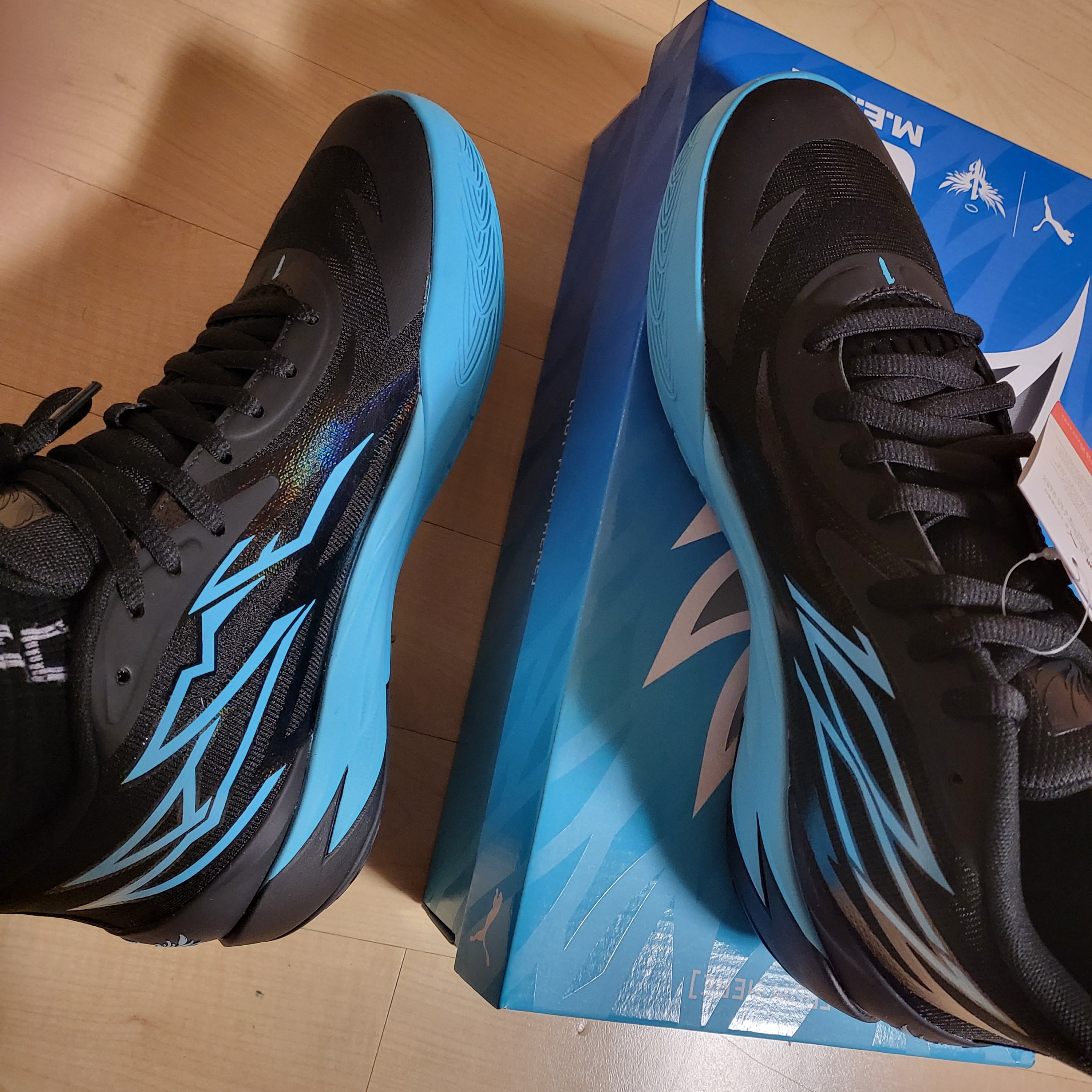 Puma x Rick & Morty MB.01 Jasmine Green Energy Rose, Puma MB.02 Lamelo Ball Fiery Coral 착용 스타일 - 3