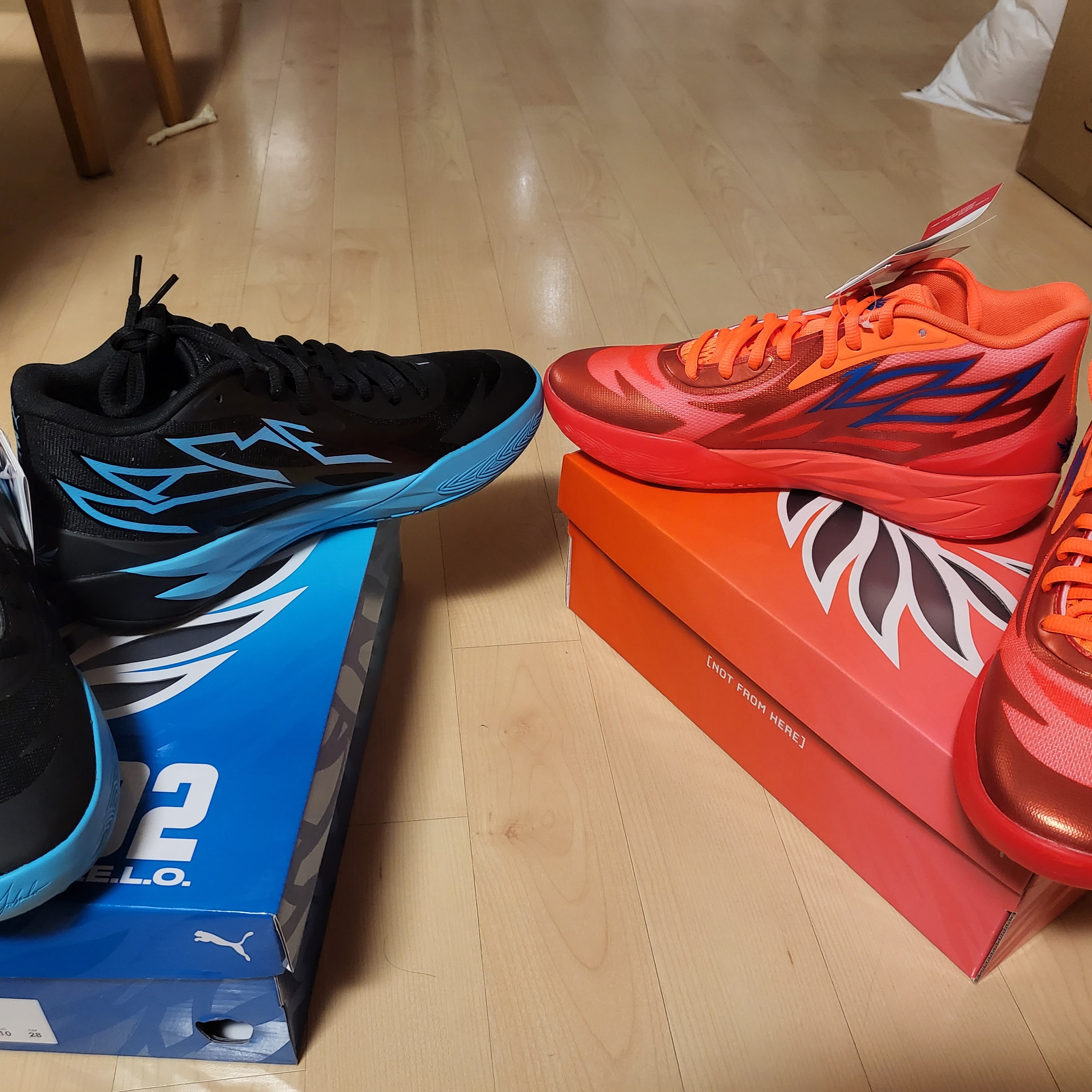 Puma x Rick & Morty MB.01 Jasmine Green Energy Rose, Puma MB.02 Lamelo Ball Fiery Coral 착용 스타일 - 2