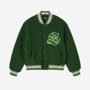 Stussy Casentino Wool Varsity Jacket Green