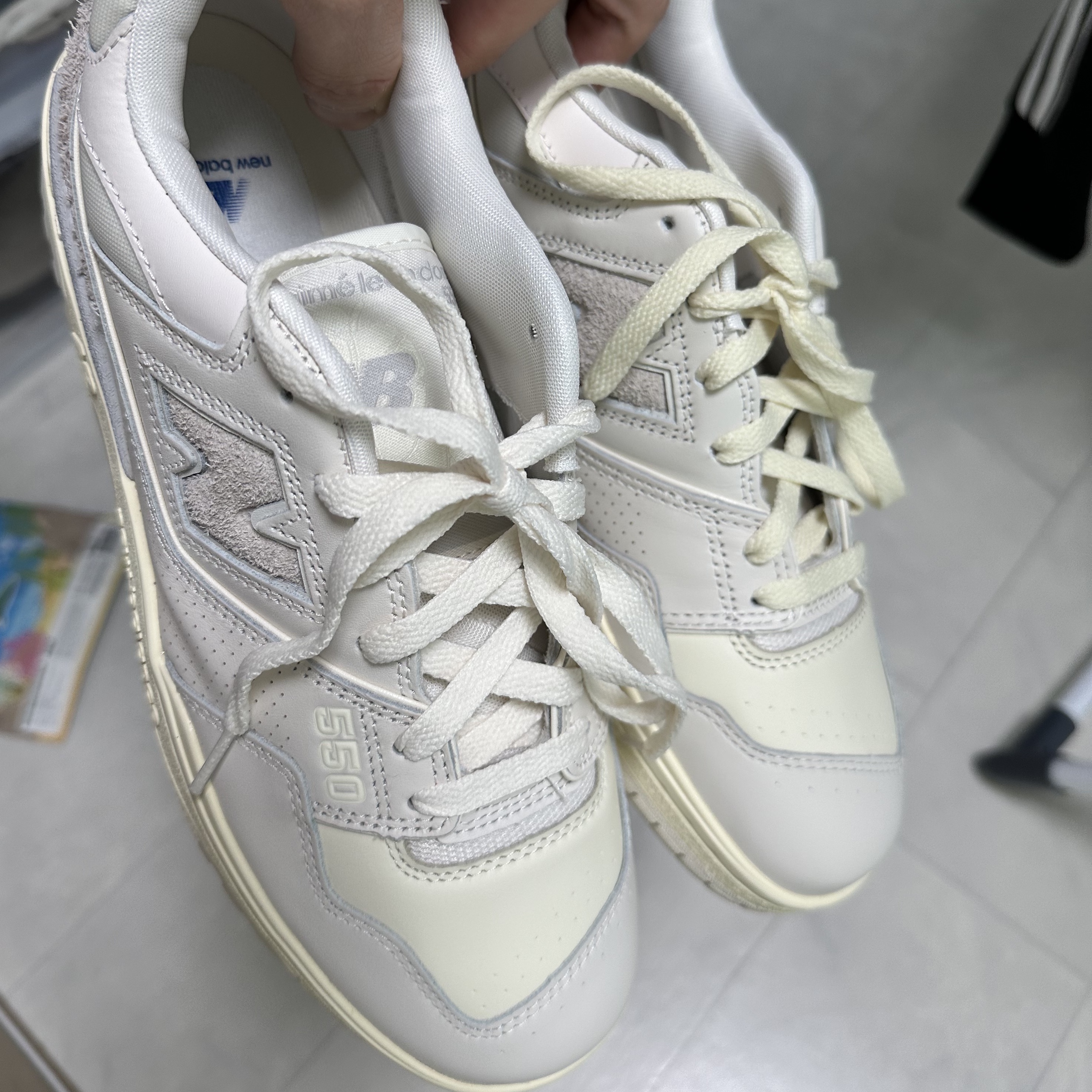 New Balance x Aime Leon Dore 550 White Leather 착용 스타일