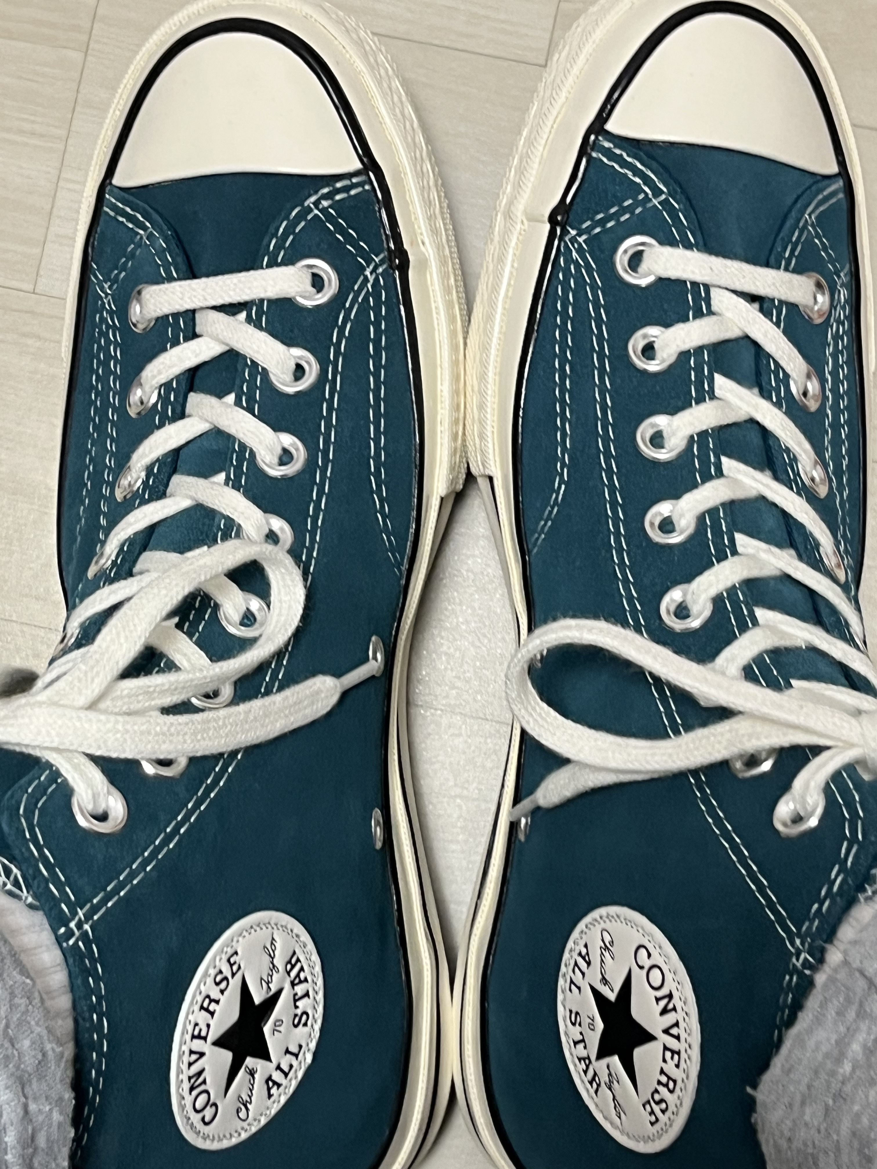 Converse Chuck 70 High Suede Midnight Turquoise 착용 스타일 - 3