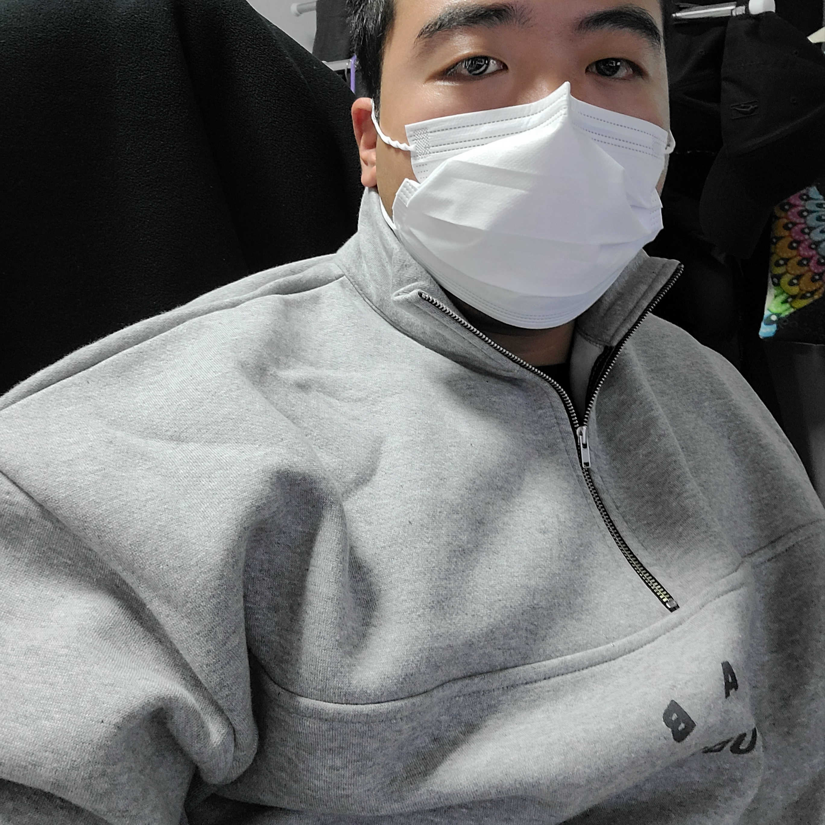 IAB Studio x Hyundai Mobis Half Zip Pullover Grey 착용 스타일