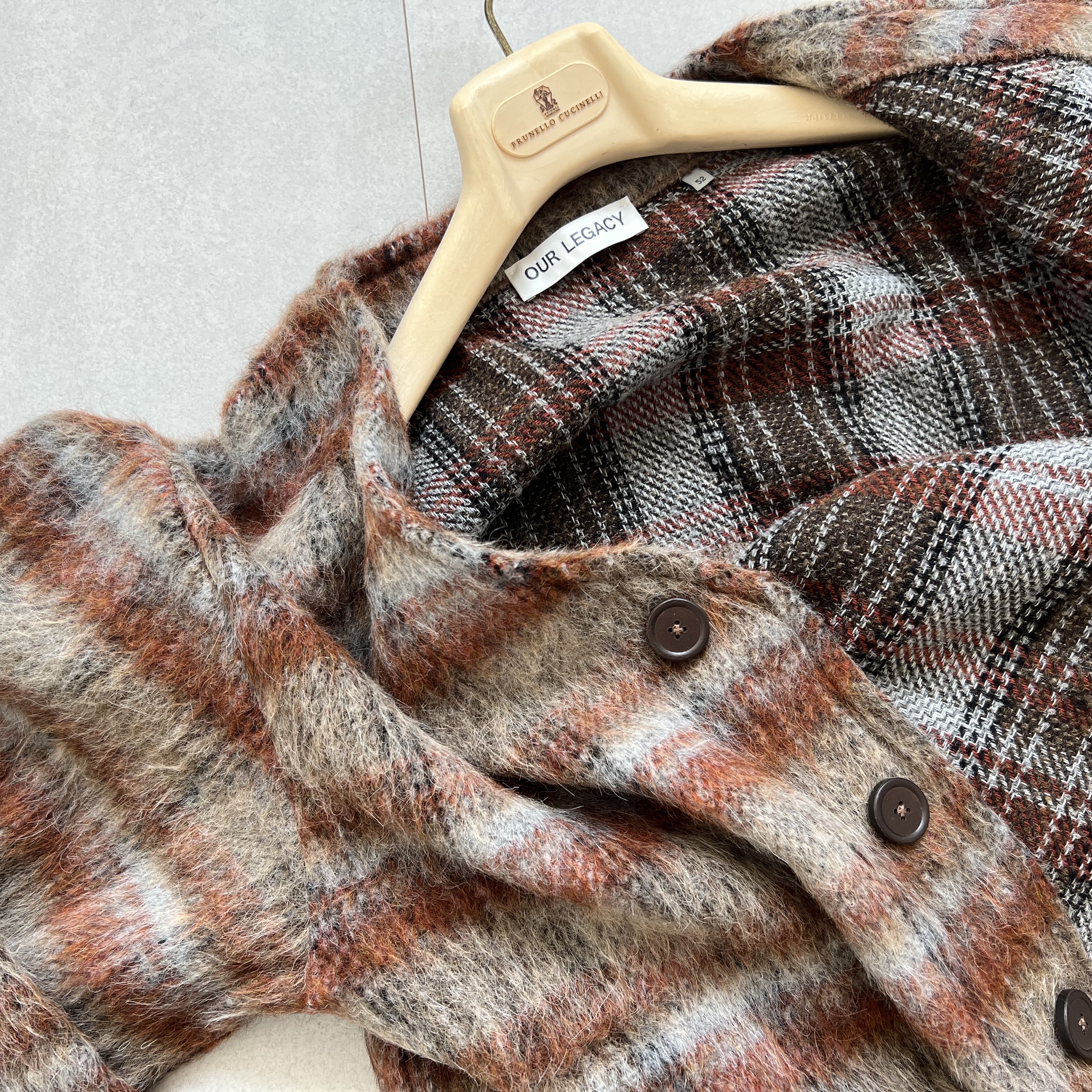 Our Legacy Cardigan Mohair Ament Check 착용 스타일