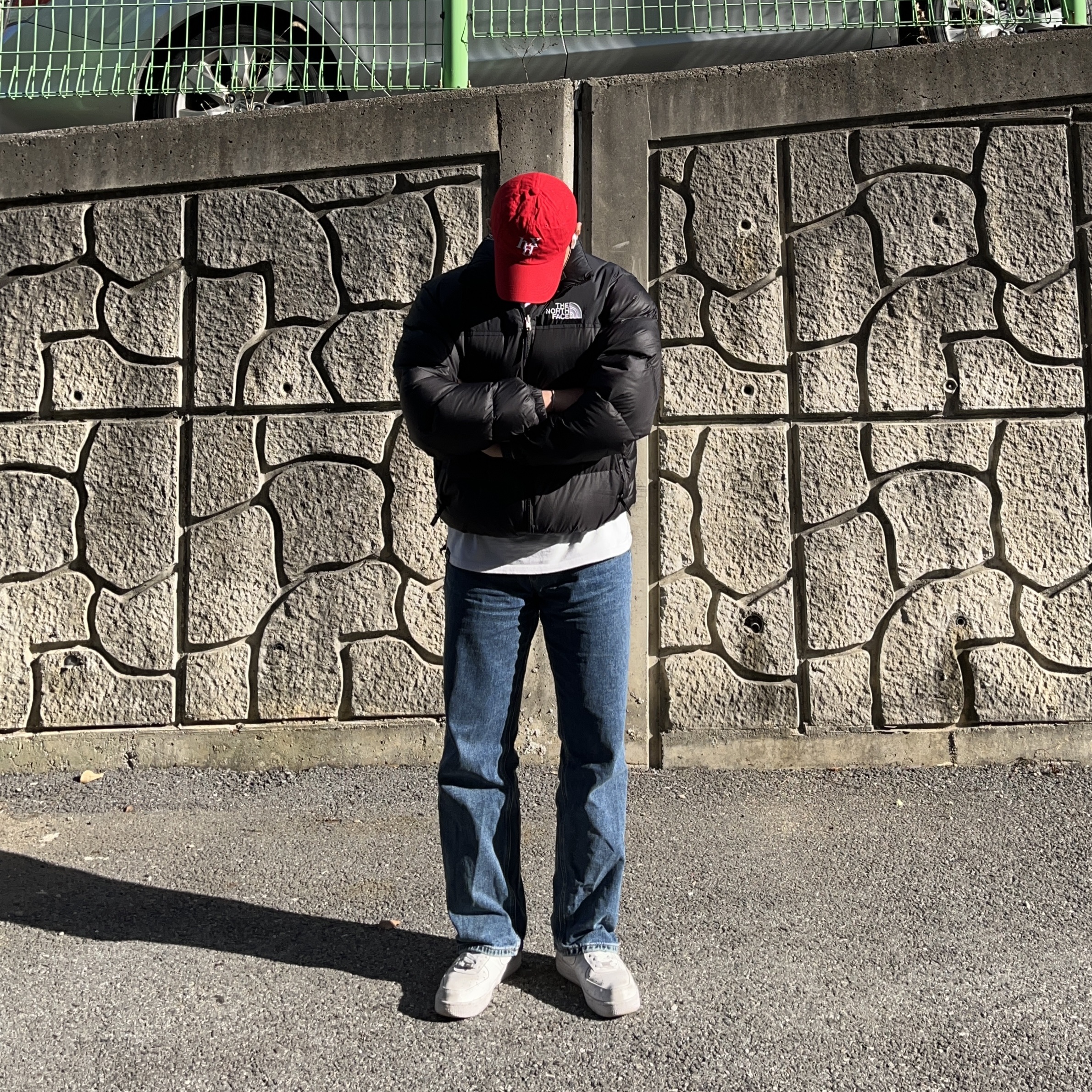 The North Face 1996 Eco Nuptse Jacket Black, Nike Air Force 1 '07 Low White 착용 스타일 - 1