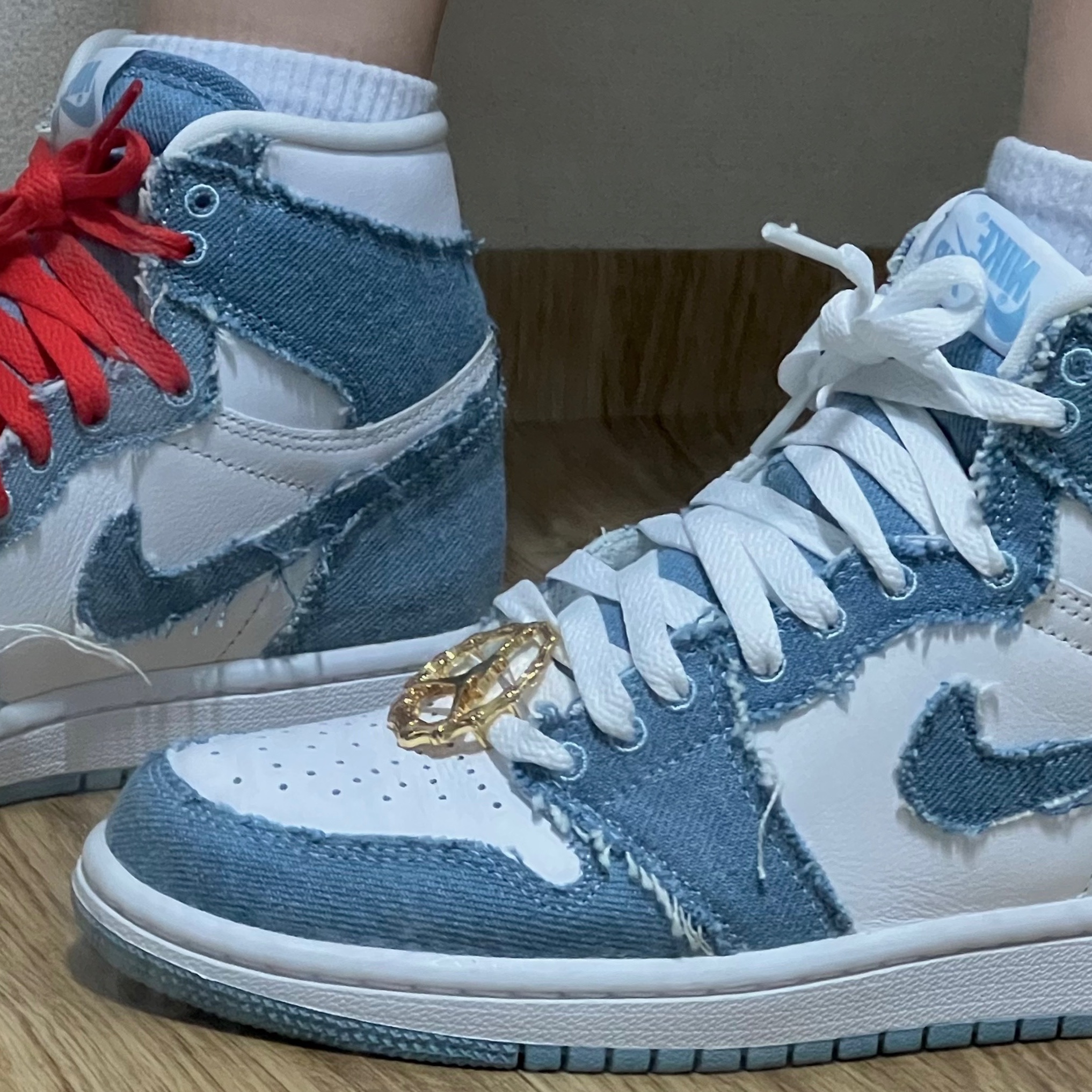 (W) Jordan 1 Retro High OG Denim 착용 스타일 - 3