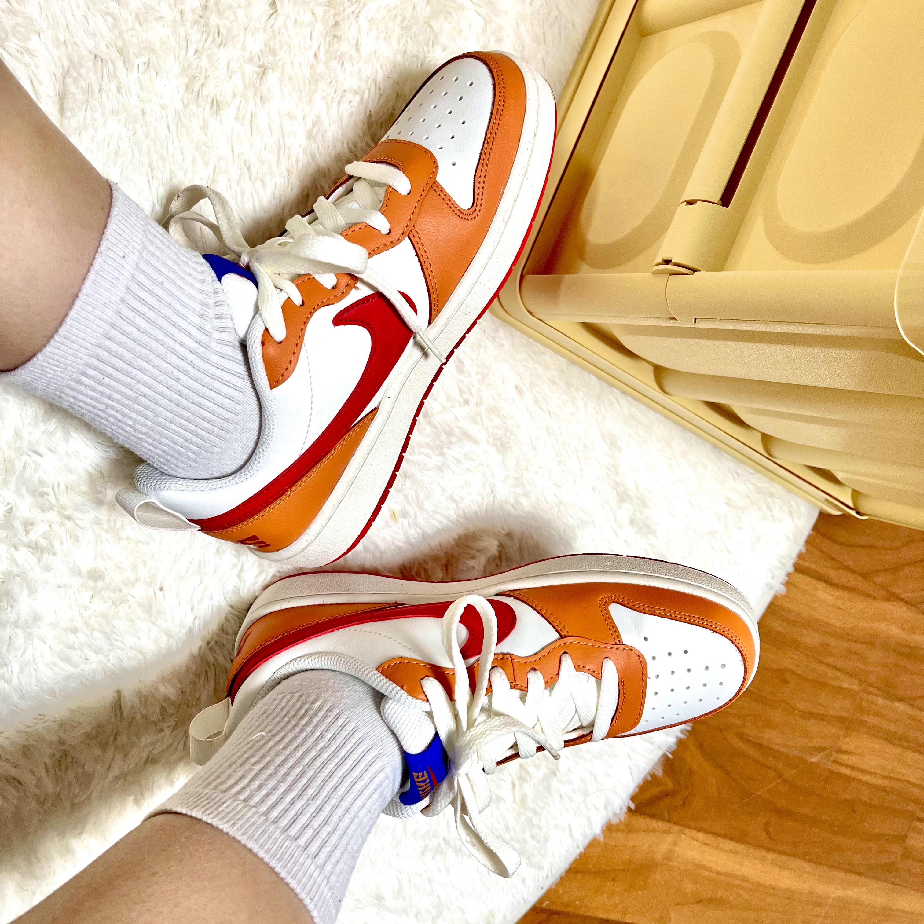 (GS) Nike Court Borough 2 Hot Curry 착용 스타일