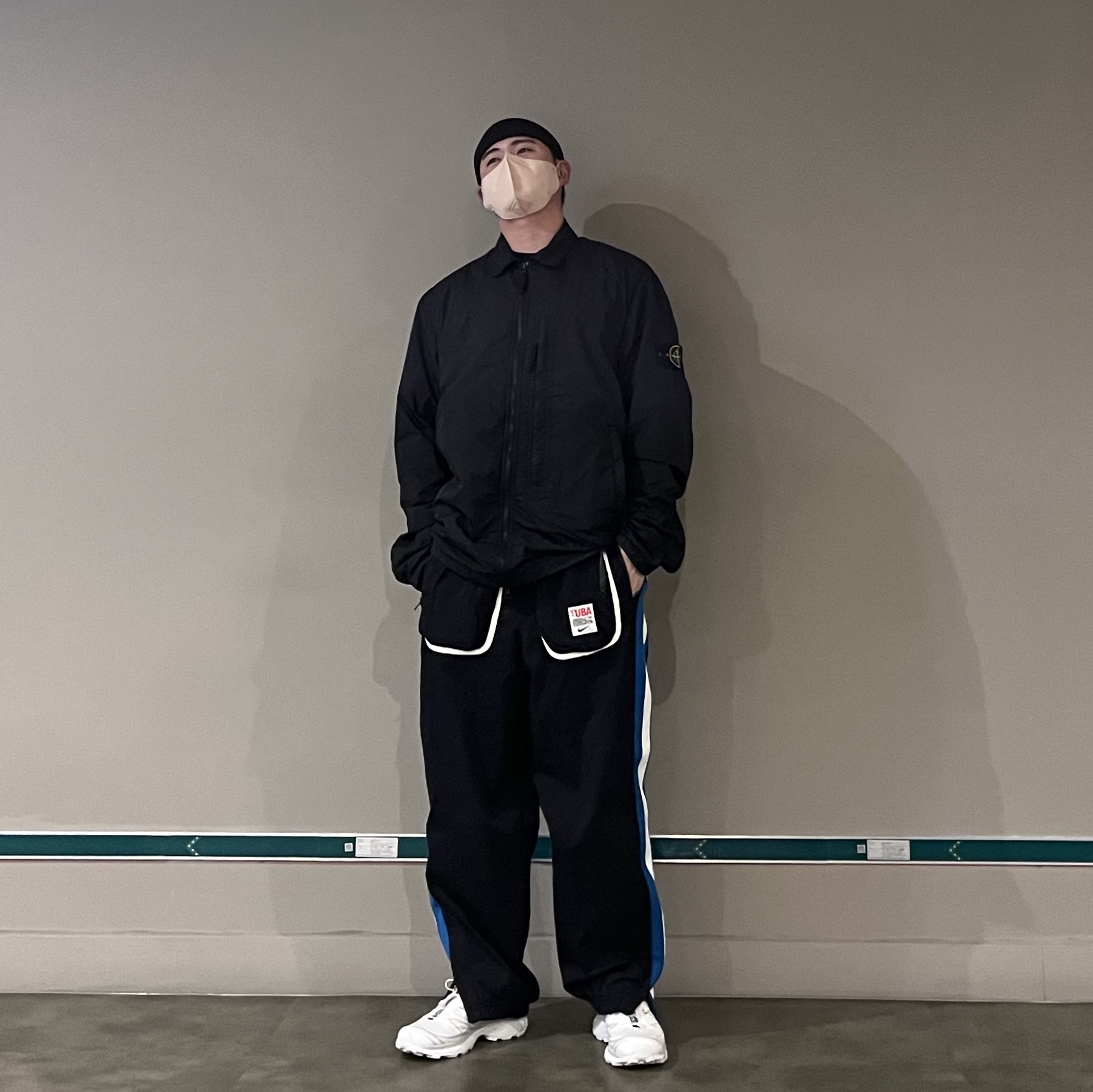 Stone Island 10123 Crinkle Reps Overshirt Dark Grey - 20FW, Nike x Undercover NRG Track Suit Black - Asia 착용 스타일 - 1