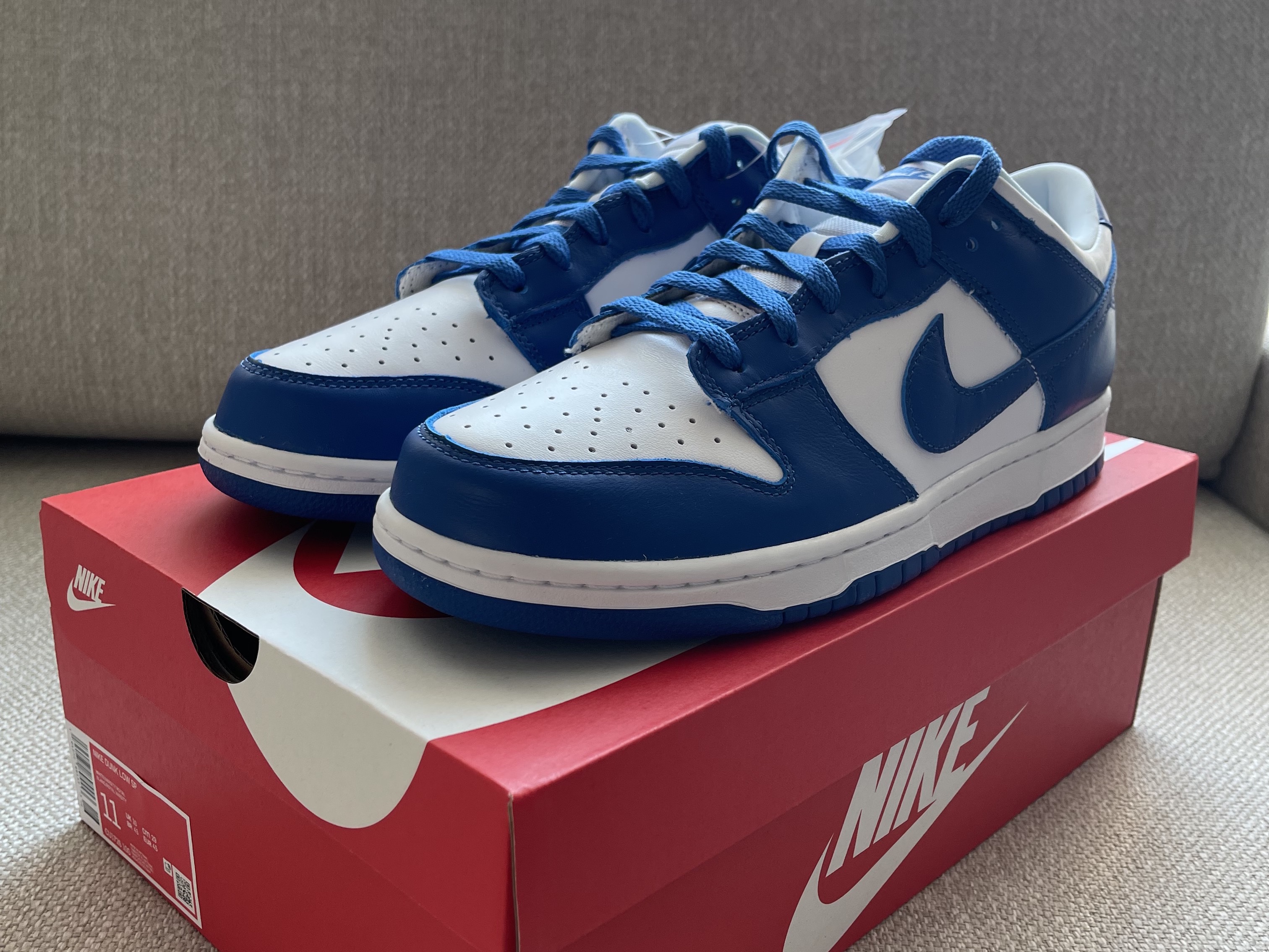 Nike Dunk Low SP Kentucky 2022, Nike Dunk Low Retro University Blue 착용 스타일 - 1