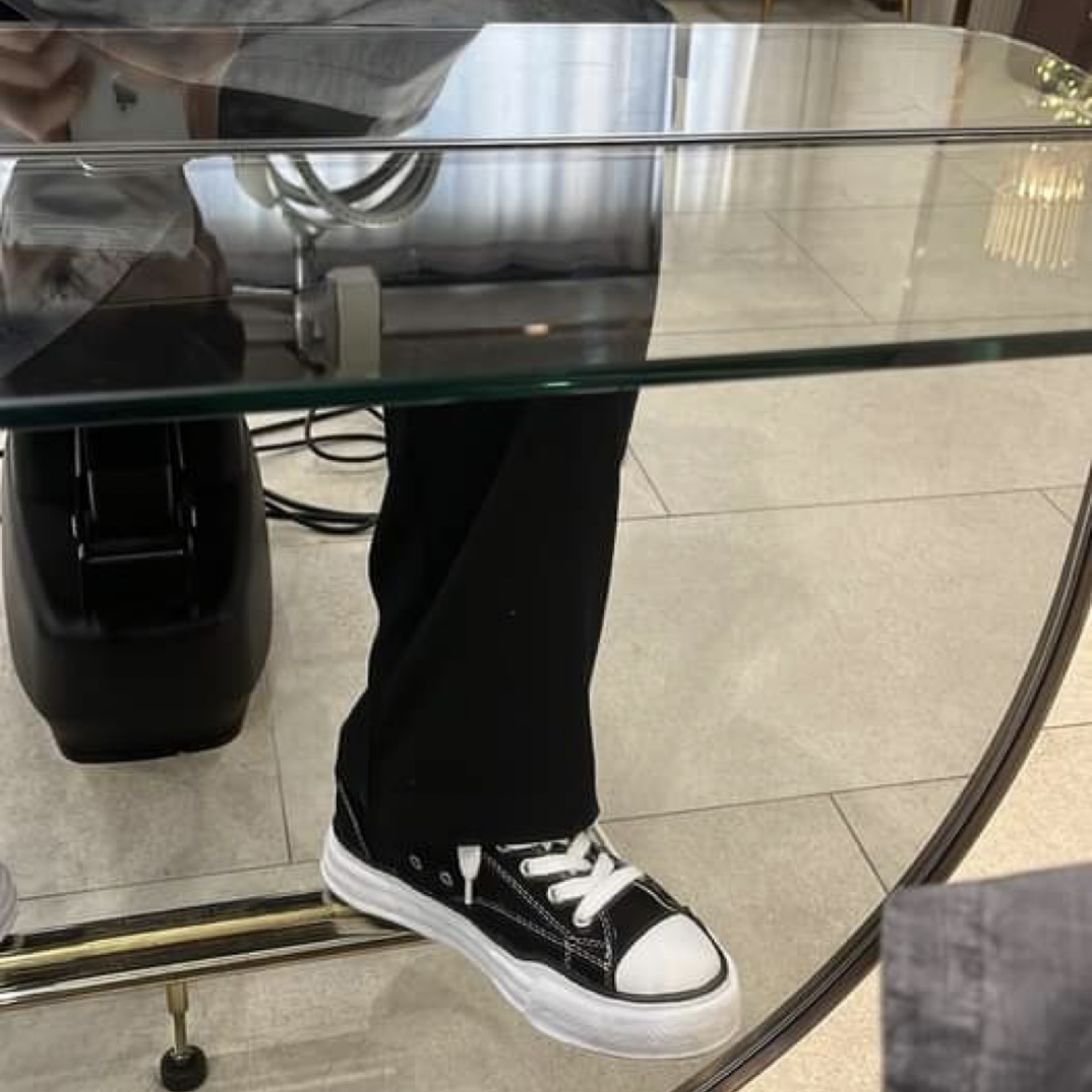 Maison Mihara Yasuhiro Peterson OG Sole Canvas Low Sneakers Black 착용 스타일