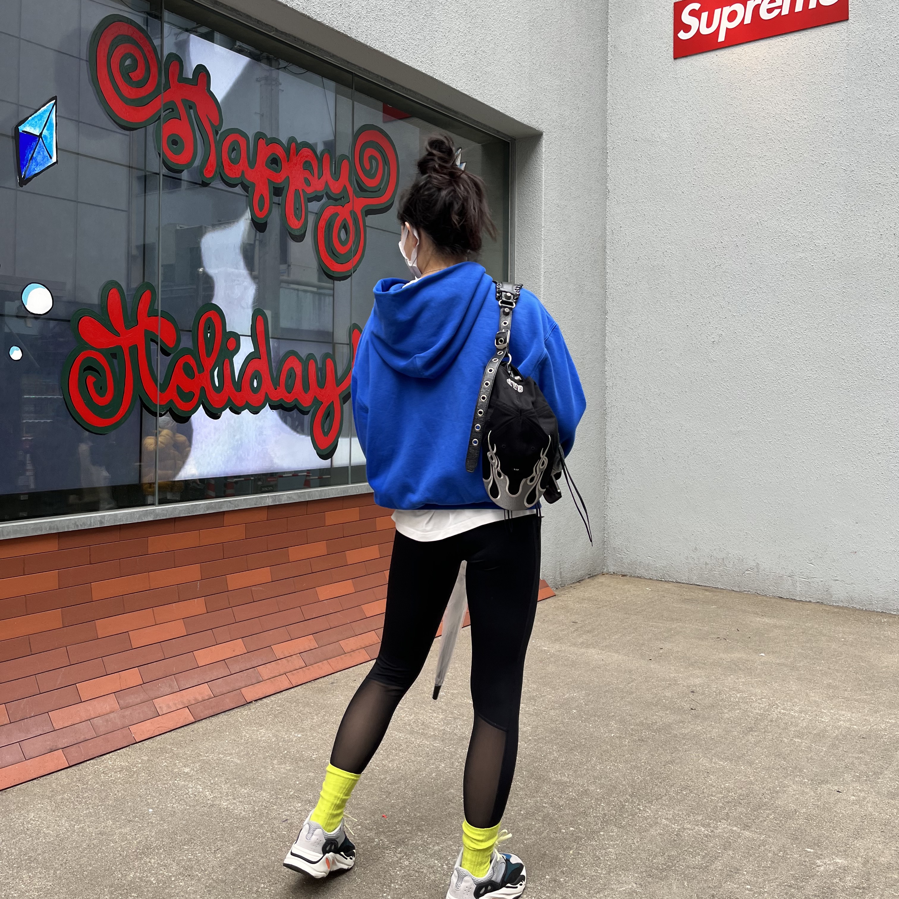 Yeezy Gap Hoodie Blue, Yeezy Gap Engineered By Balenciaga Flame Cap Black ์ฐฉ์ฉ ์คํ์ผ