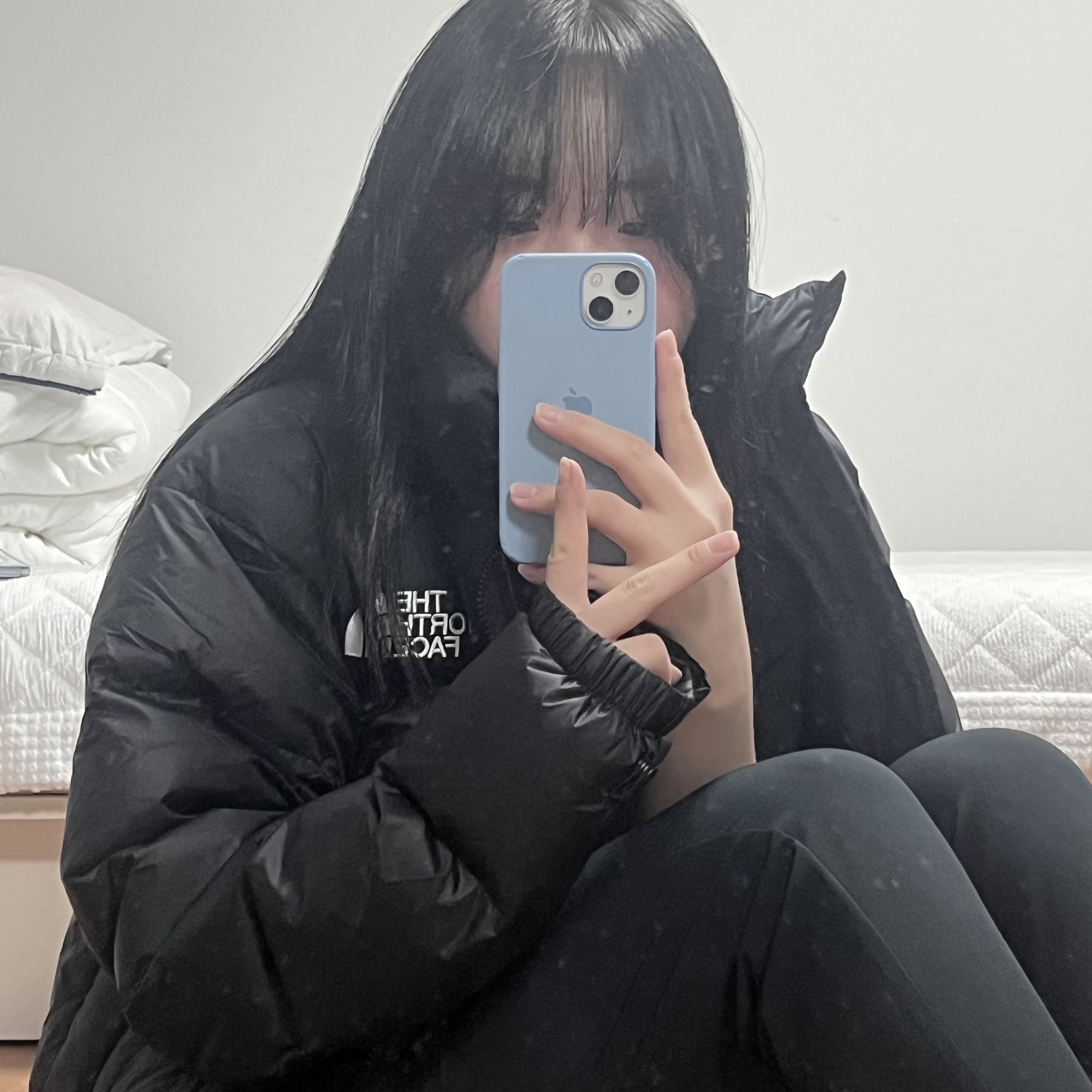 The North Face 1996 Eco Nuptse Jacket Black 착용 스타일