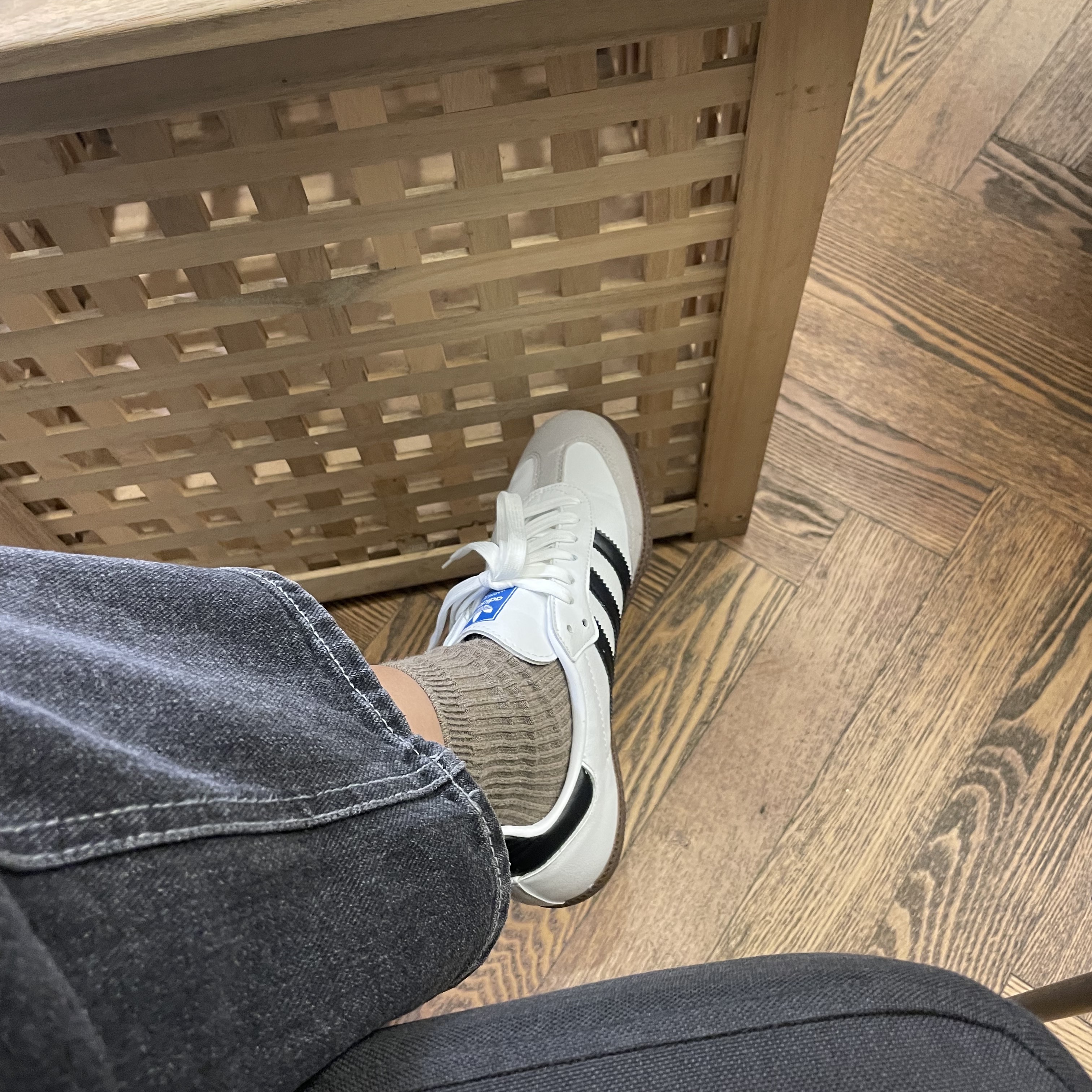 Adidas Samba Vegan White Black 착용 스타일