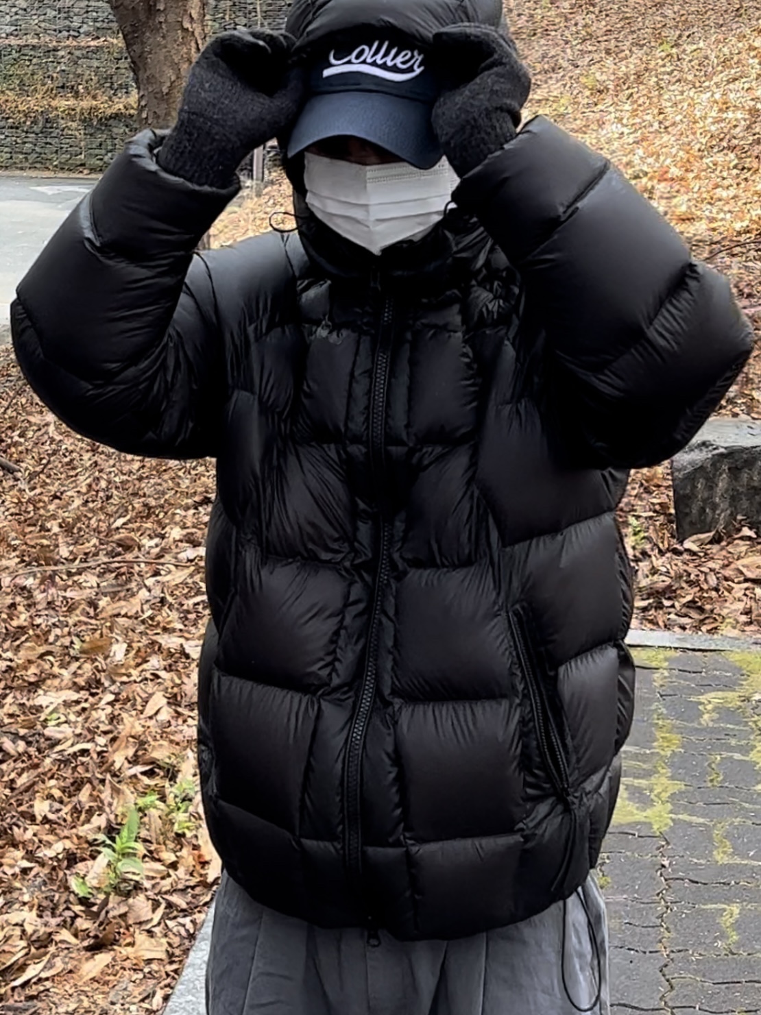 Sansan Gear Heavyweight Down Jacket Black - 22FW 착용 스타일 - 1