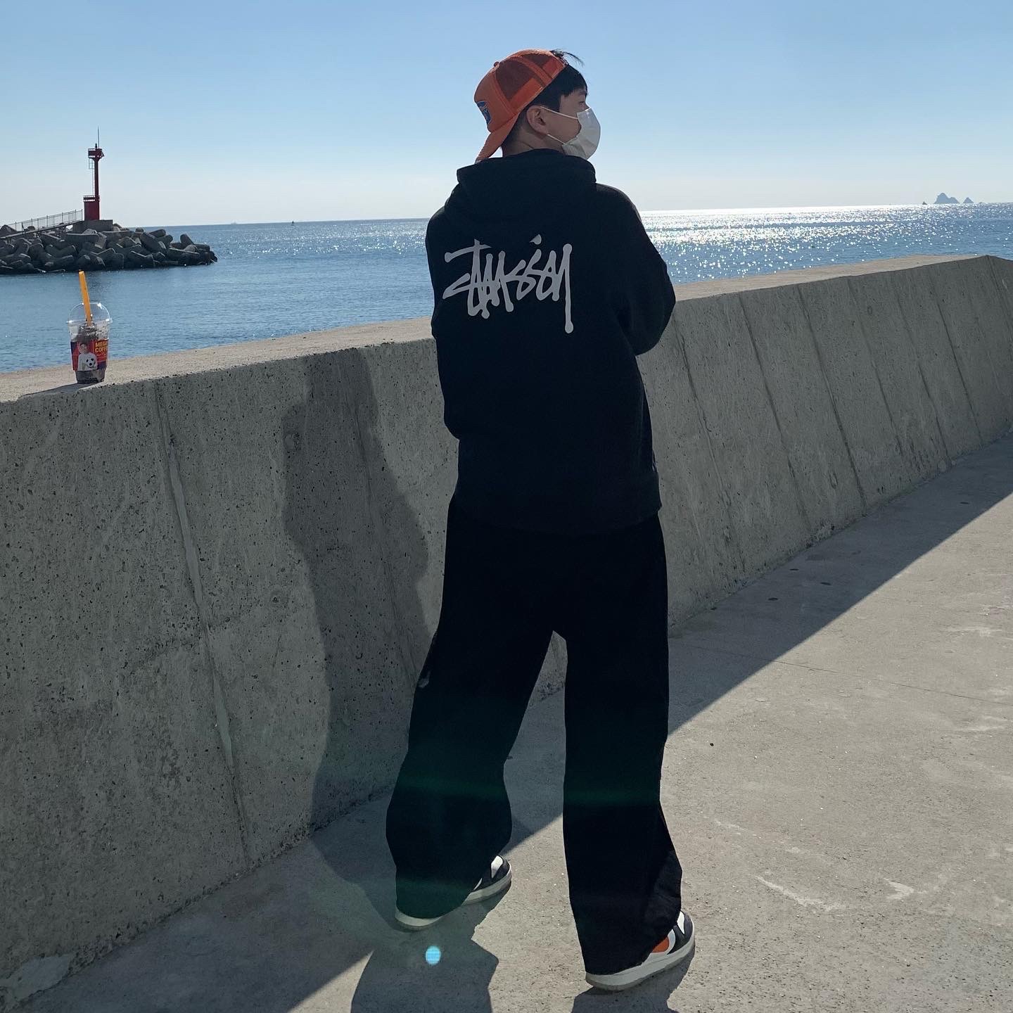 Stussy Basic Stussy Zip Hoodie Black 2022, Nike Dunk Low Retro PRM Halloween 착용 스타일 - 1