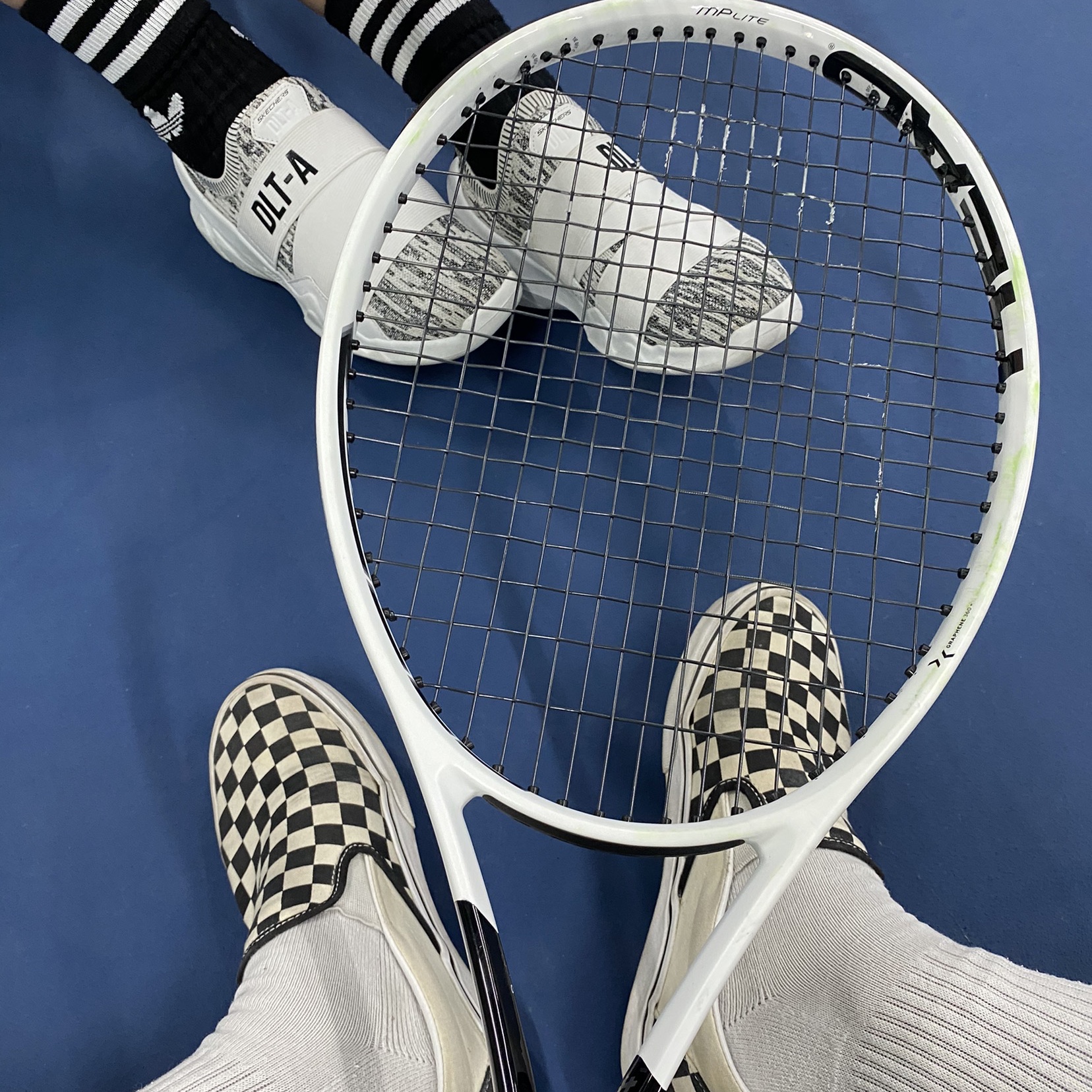 Vans Slip-On Checkerboard 착용 스타일 - 1