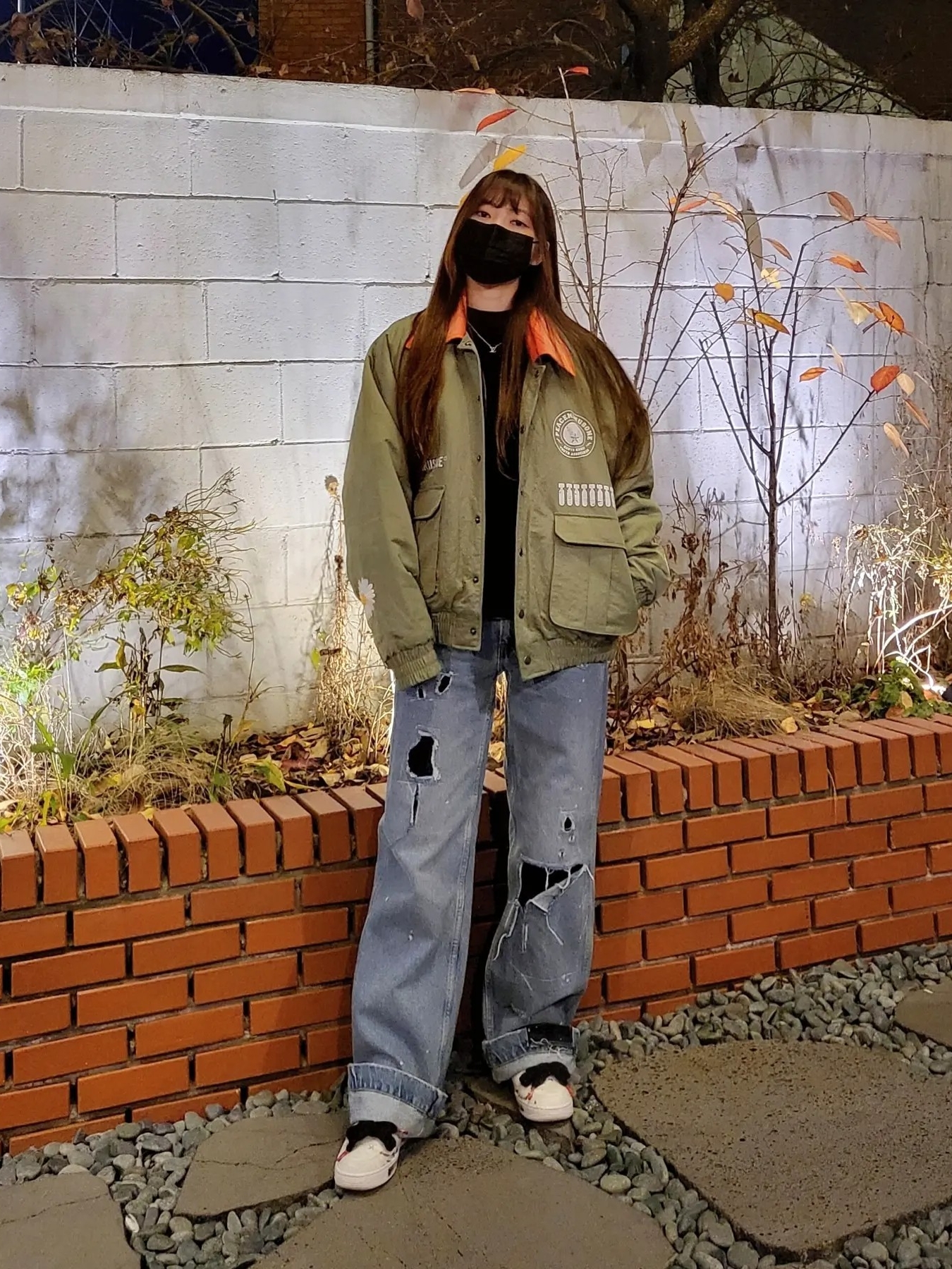 Nike x Peaceminusone Air Force 1 Low Para-Noise 2.0, Zara x Ader Error Patchwork Jeans Blue 착용 스타일 - 1
