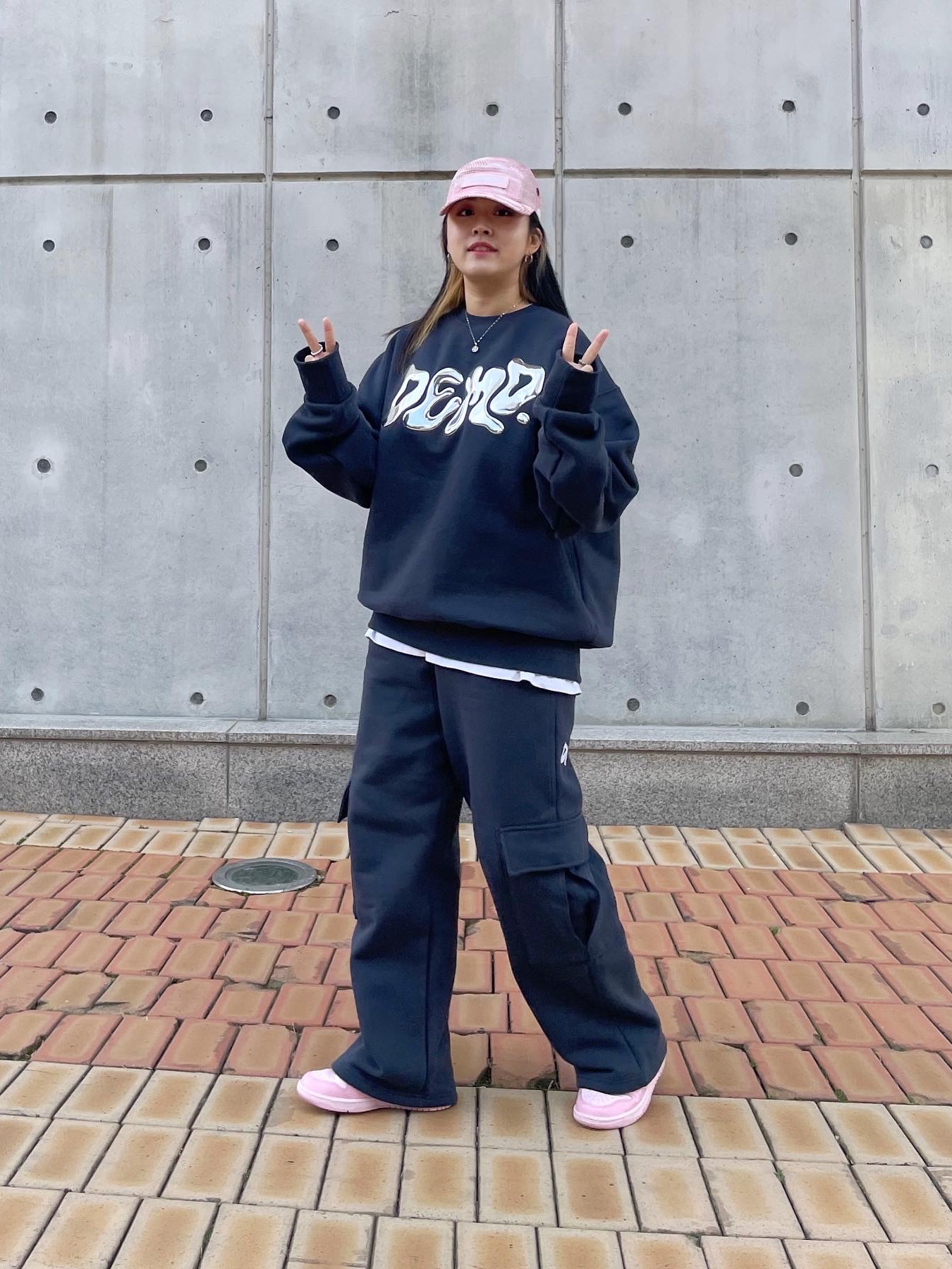 Supreme Camo Grid Velvet Camp Cap Pink Camo - 22FW, (GS) Nike Dunk Low Triple Pink 착용 스타일 - 2