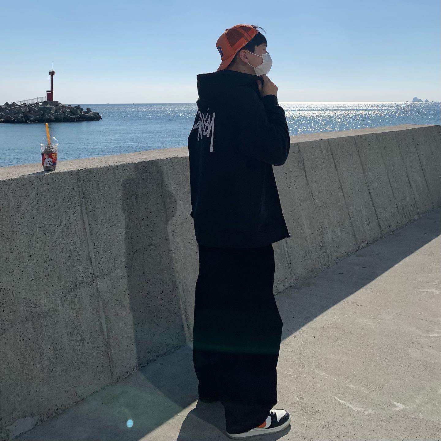 Stussy Basic Stussy Zip Hoodie Black 2022, Nike Dunk Low Retro PRM Halloween 착용 스타일 - 2