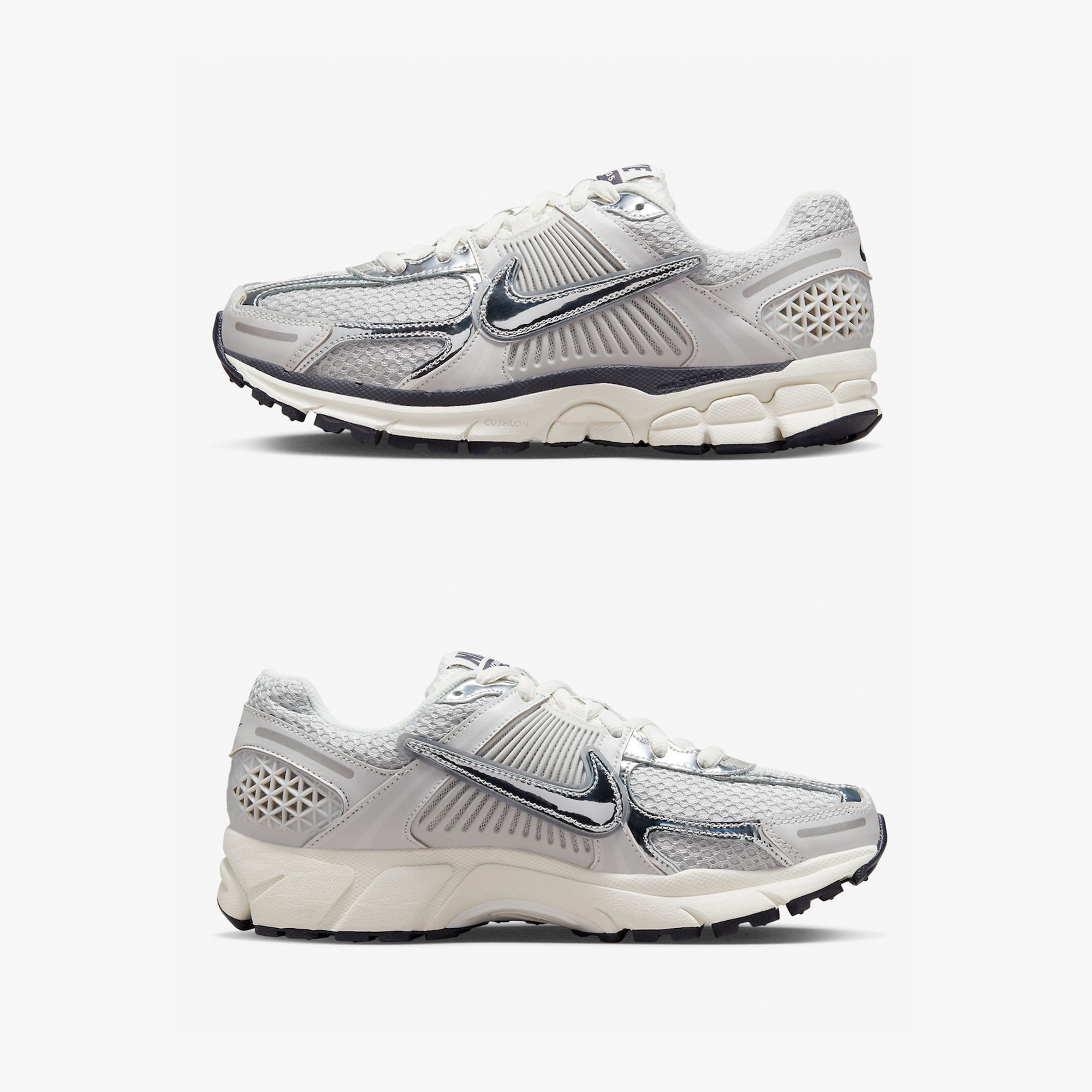 (W) Nike Zoom Vomero 5 Photon Dust and Metallic Silver 착용 스타일 - 3