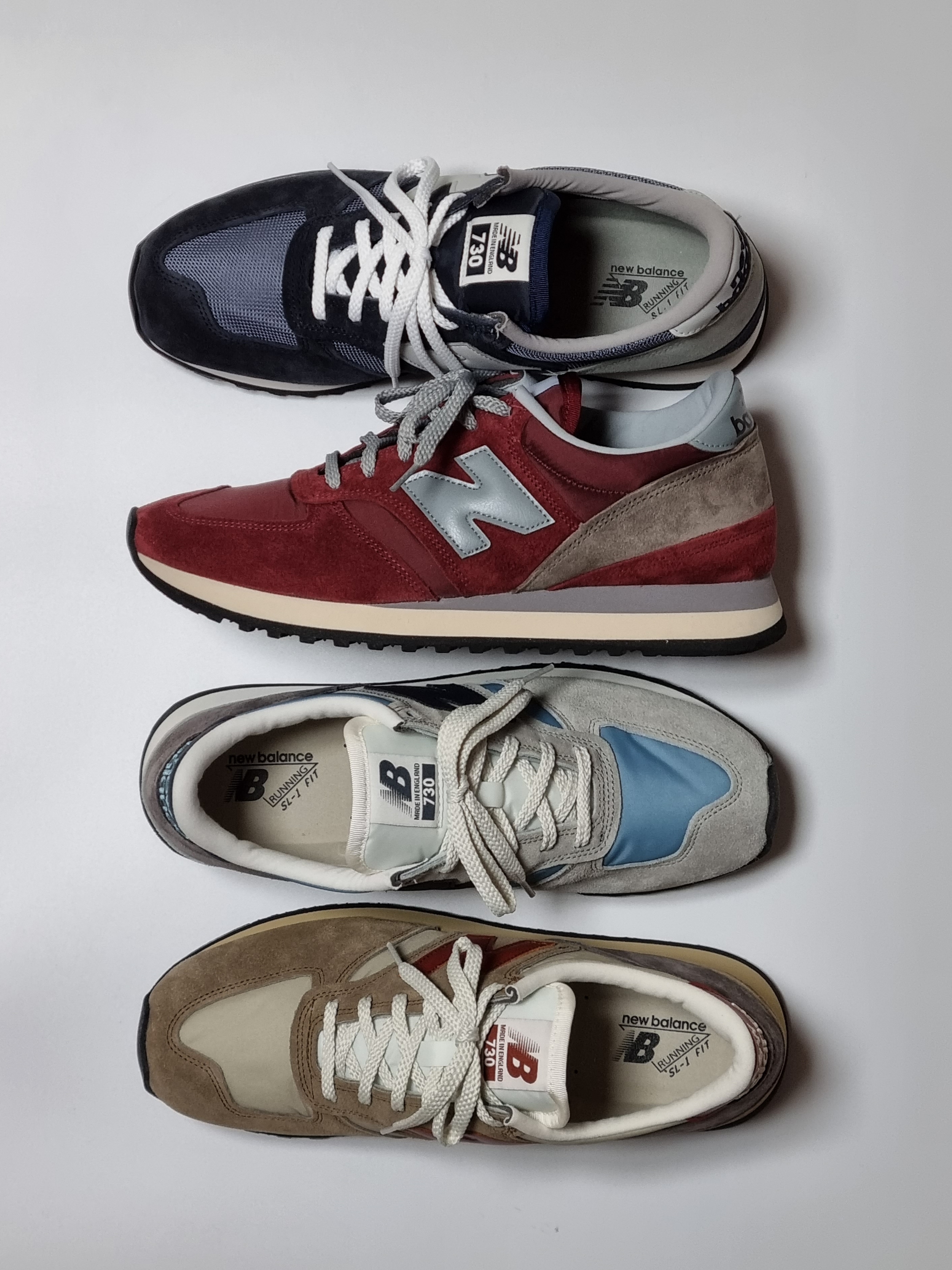 New Balance 730 Made in UK 40th Anniversary Burgundy 착용 스타일