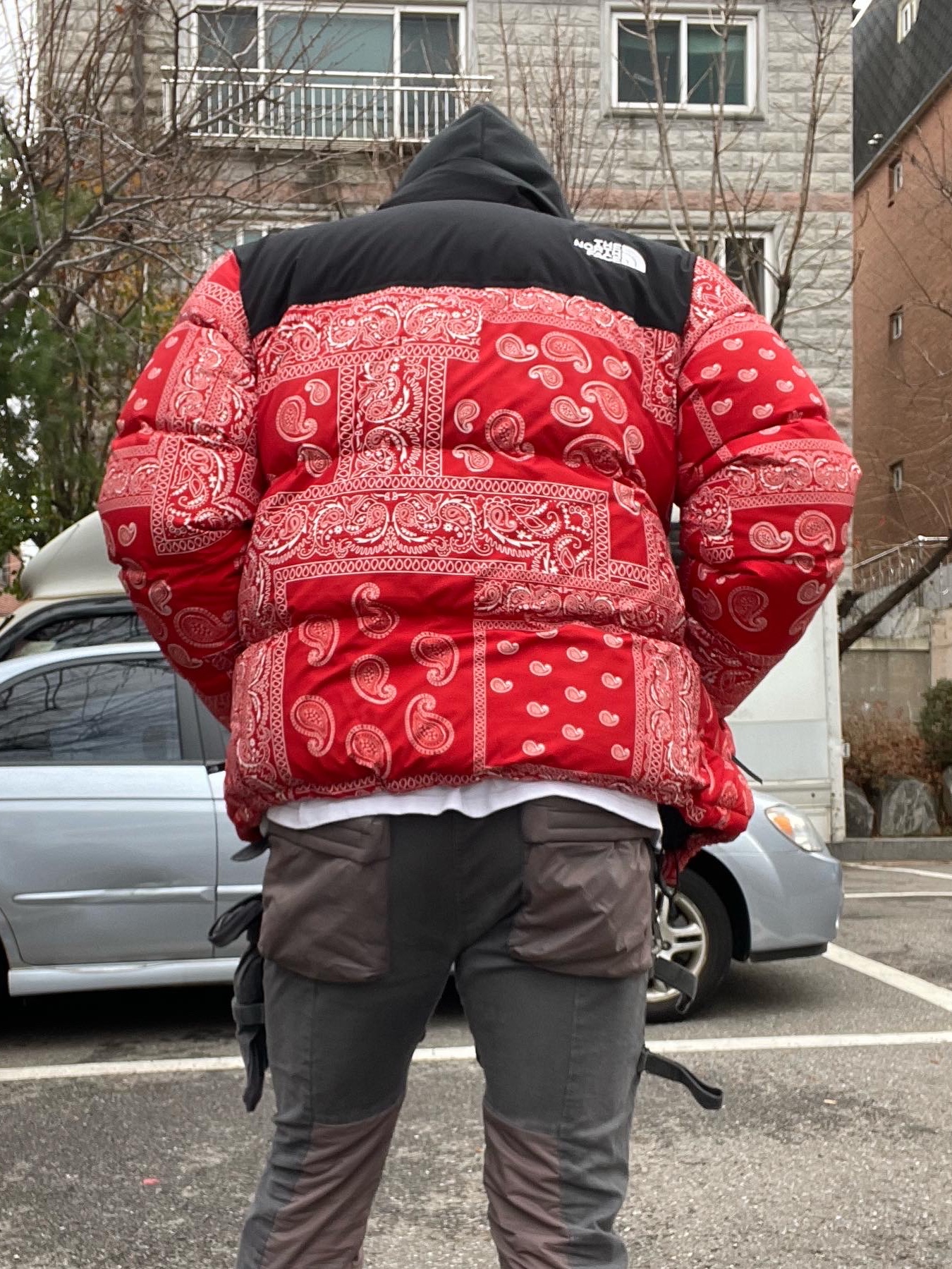 The North Face Nuptse Down Jacket Red, Jordan 1.5 Retro Chicago 2015 착용 스타일 - 5