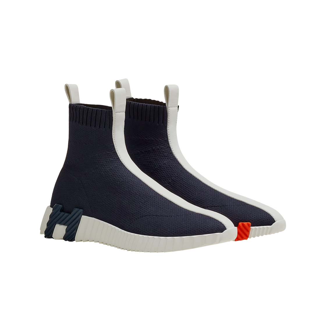(W) 에르메스 펀 스니커즈 니트 카프스킨 & 마린((W) Hermes Fun Sneakers Knit Calfskin & Marine) - 2