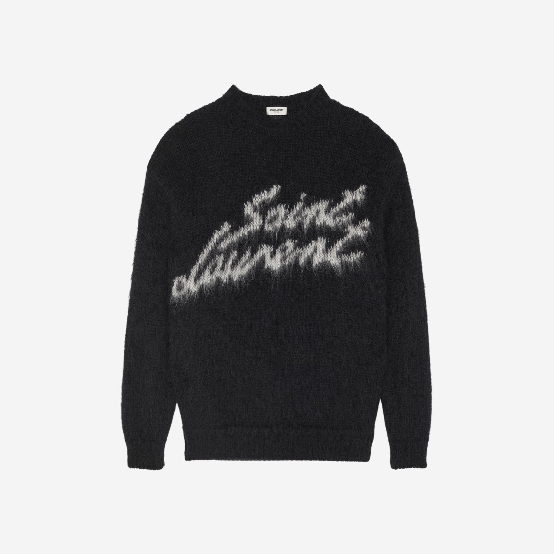 Saint Laurent 90s Saint Laurent Sweater in Mohair Noir Et Naturel 상세 이미지 1