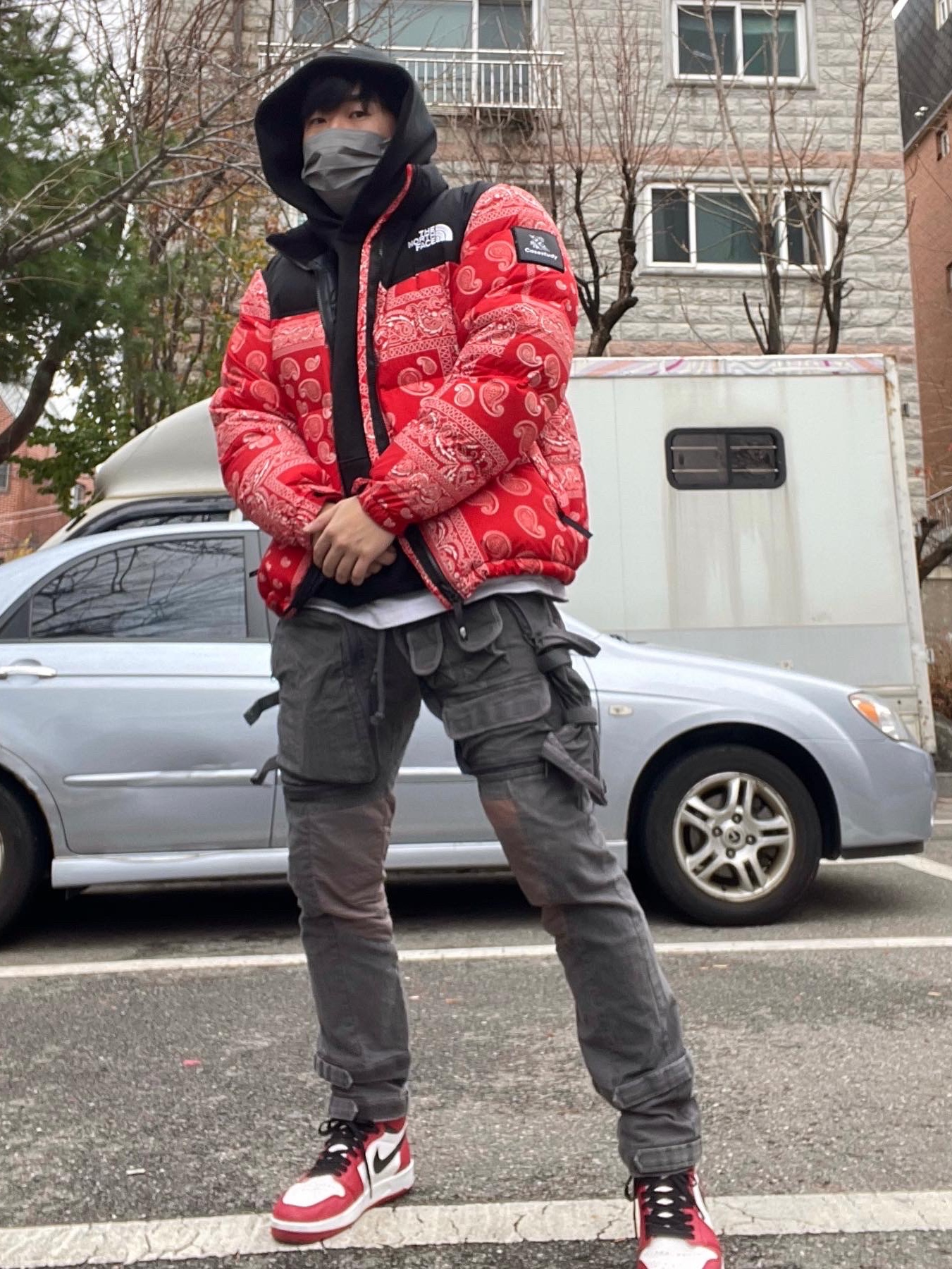 The North Face Nuptse Down Jacket Red, Jordan 1.5 Retro Chicago 2015 착용 스타일 - 2