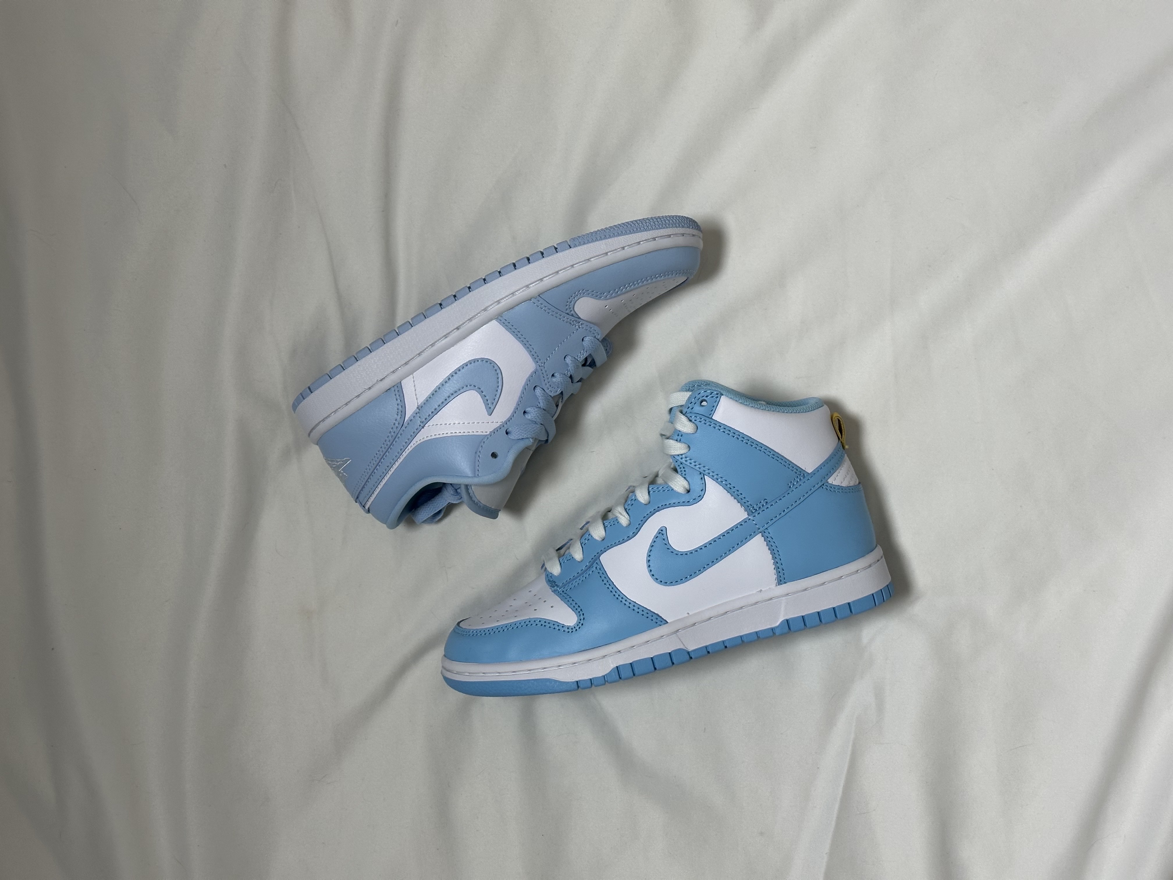(W) Jordan 1 Low White Ice Blue, Nike Dunk High Retro Blue Chill 착용 스타일 - 1