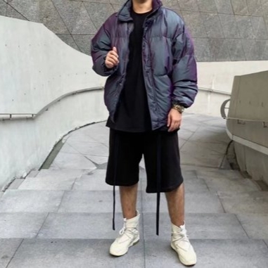 Essentials Puffer Jacket Iridescent - 20SS 착용 스타일
