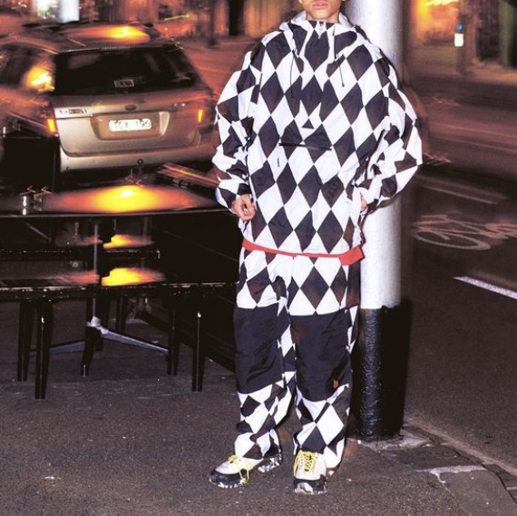 Fetch Polish Goose Ghost Anorak Checker Black 착용 스타일