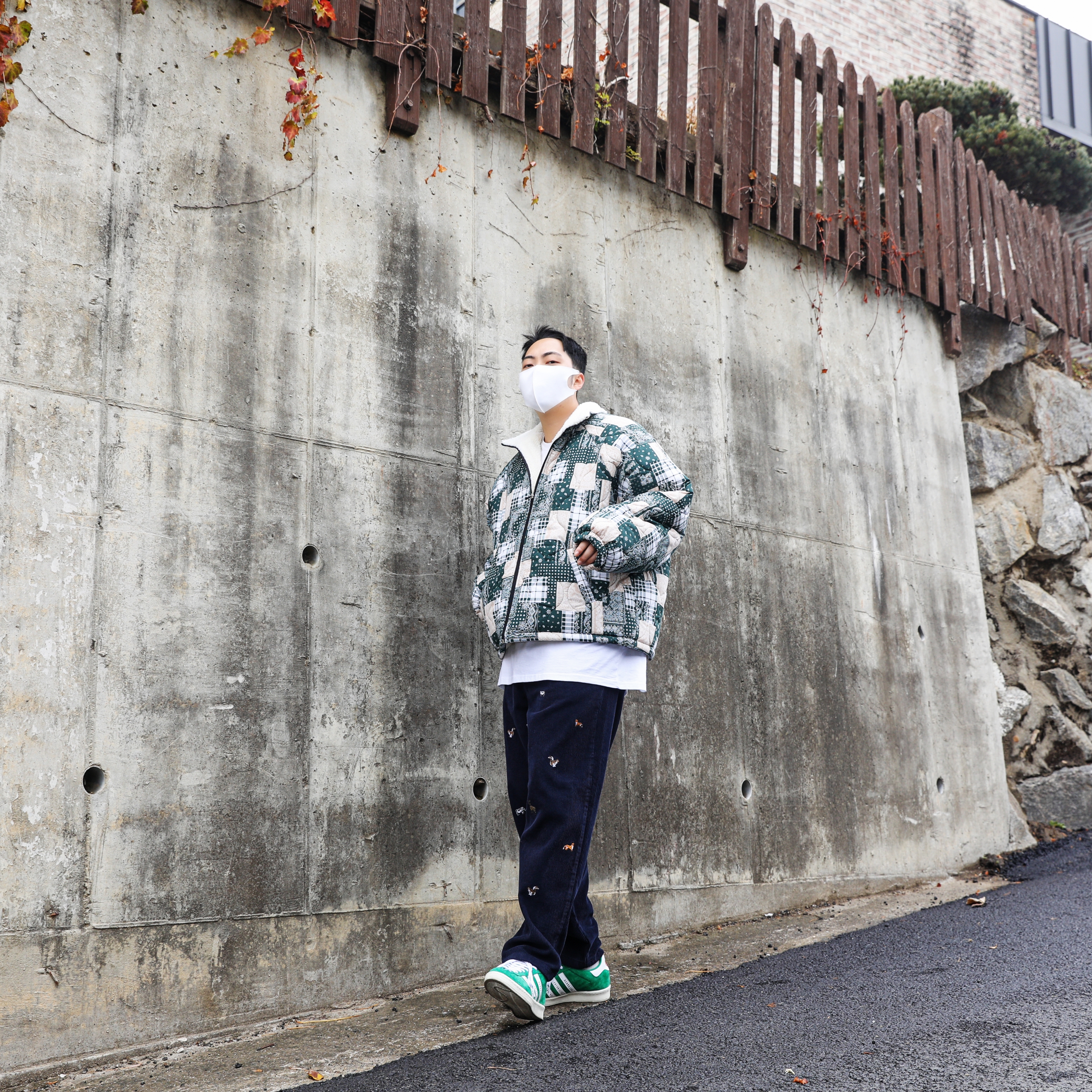 Adidas x Human Made Campus Green 착용 스타일 - 1