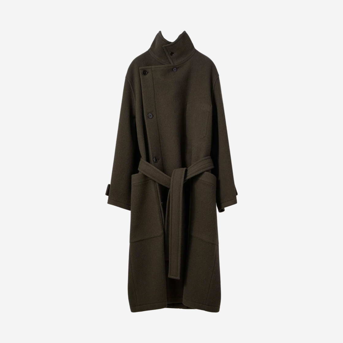 LEMAIRE Wrap Coat Pewter Green M