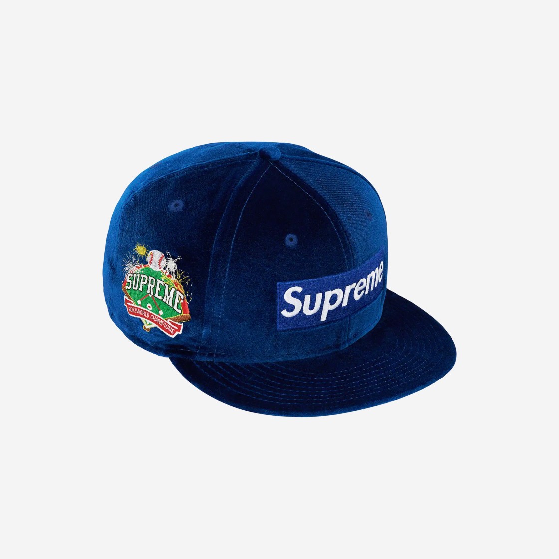 Supreme New Era Velour Box Logo Navy - 22FW 상세 이미지 1