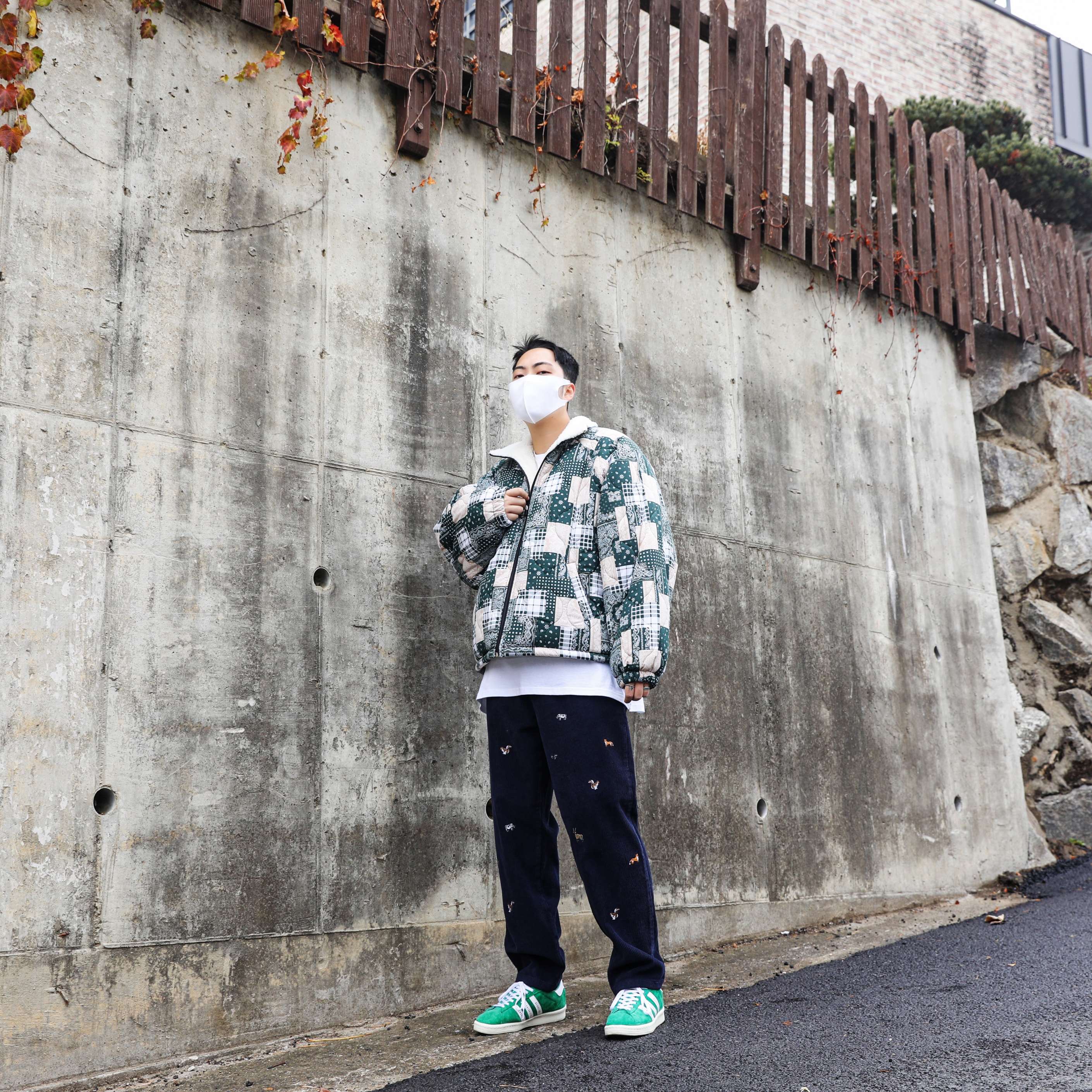 Adidas x Human Made Campus Green 착용 스타일 - 2