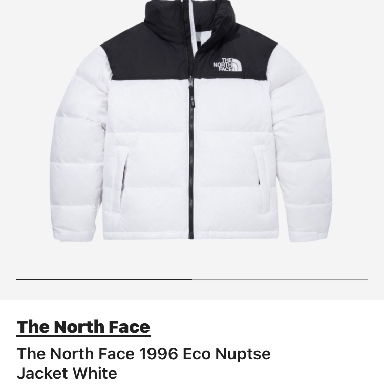 The North Face 1996 Eco Nuptse Jacket White 착용 스타일